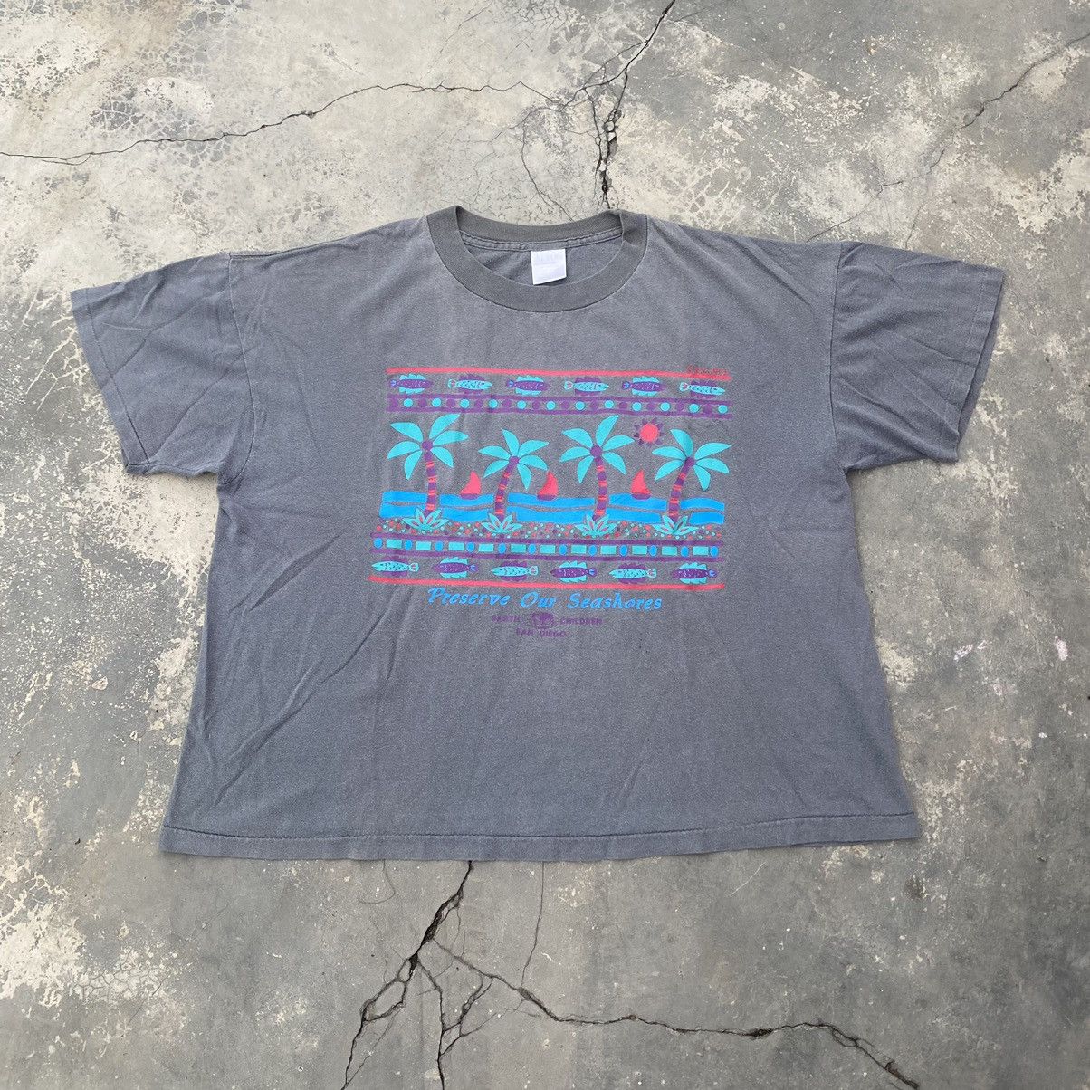 Vintage 1993 Faded Boxy Seashores Preservation Size US L / EU 52-54 / 3 - 1 Thumbnail