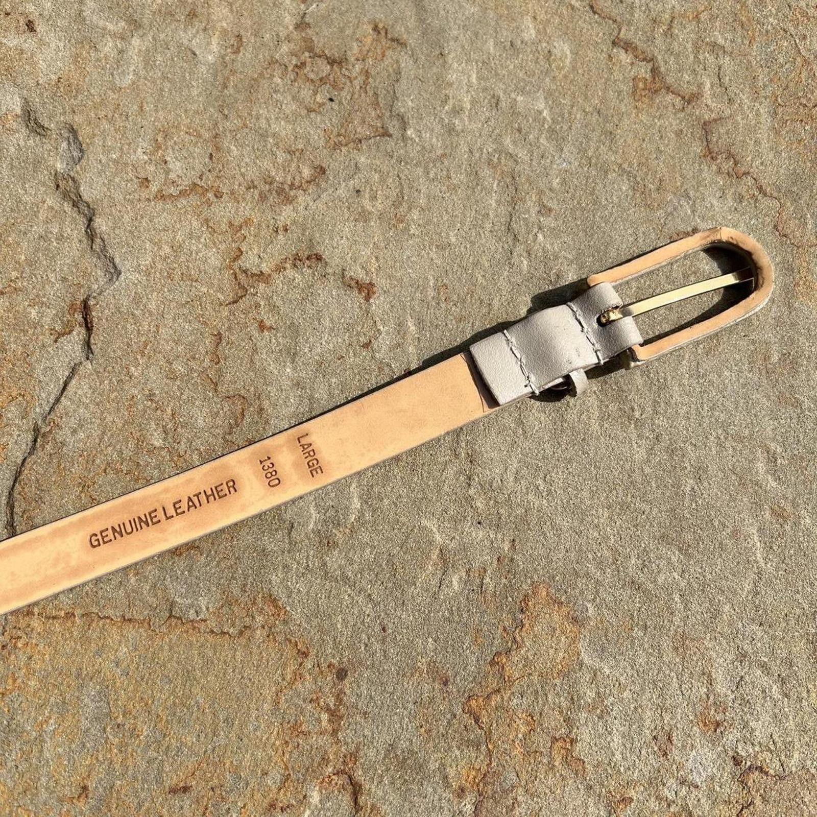 Etienne Aigner Vintage 90s Grey Thin Full Leather Designer Belt Size ONE SIZE - 8 Thumbnail