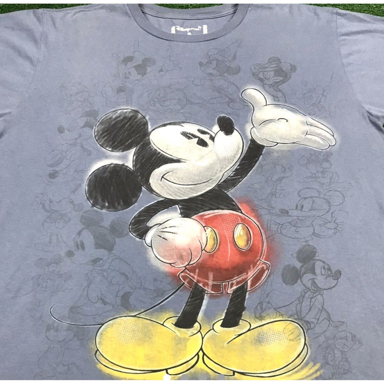 Disney Disney Mickey Mouse Sketch T-Shirt Mens XL Blue Shirt Size US XL / EU 56 / 4 - 2 Thumbnail