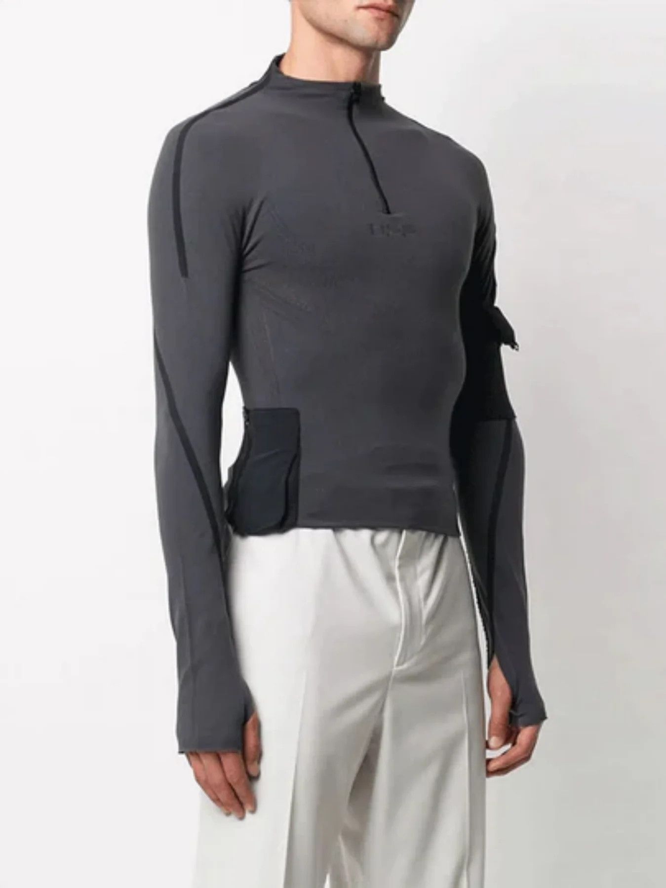 Off-White o1gr1nt0425 Seamless Active Fit Mockneck Top in Grey Size US M / EU 48-50 / 2 - 3 Thumbnail