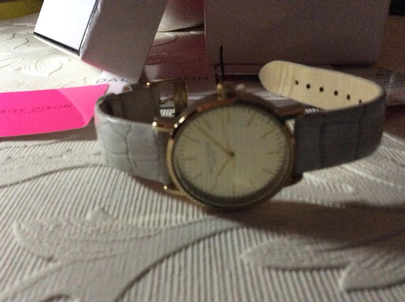 Designer Daisy Dixon ladies gold dial grey leather strap watch Size ONE SIZE - 9 Thumbnail