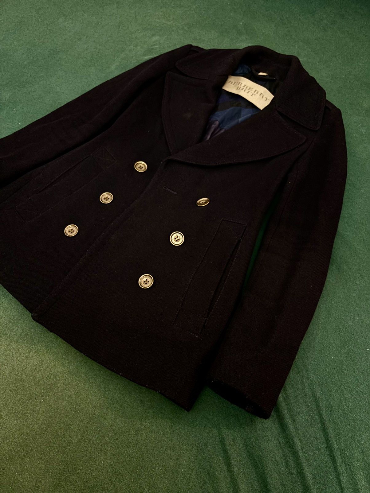 Burberry × Vintage Burberry Brit double-breasted peacoat Size XS / US 0-2 / IT 36-38 - 2 Thumbnail