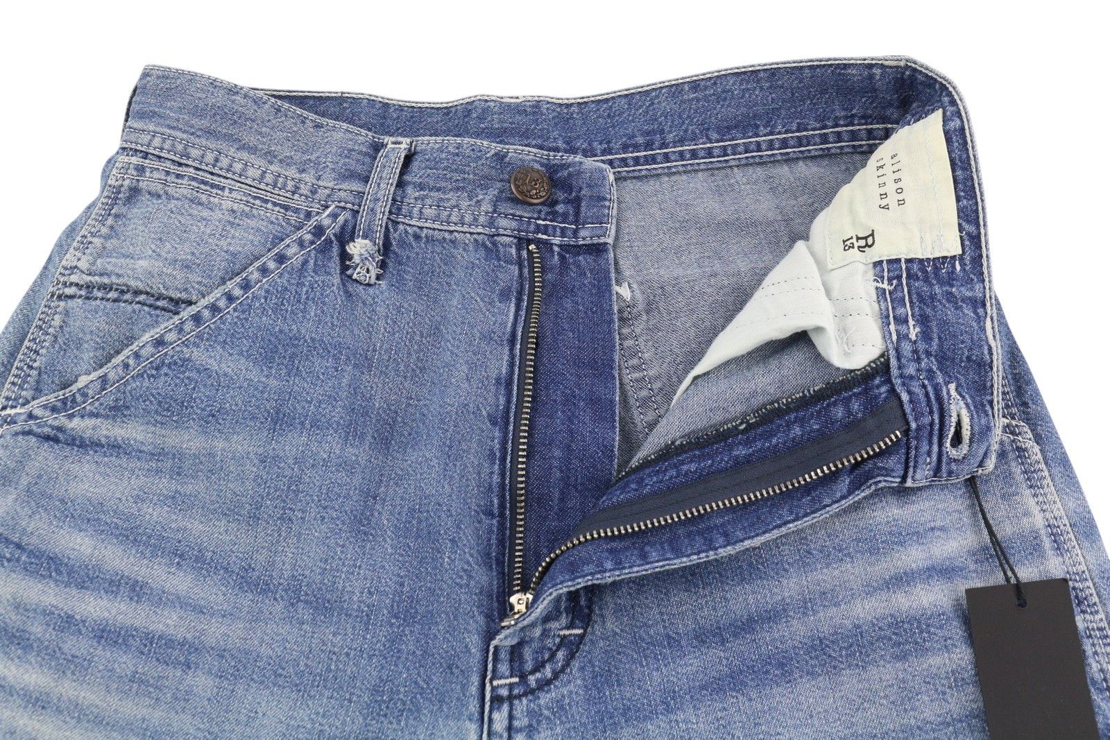 R13 SLIM WORK 27 Washed Colson Indigo High Waist 84460 Size 27" / US 4 / IT 40 - 4 Thumbnail