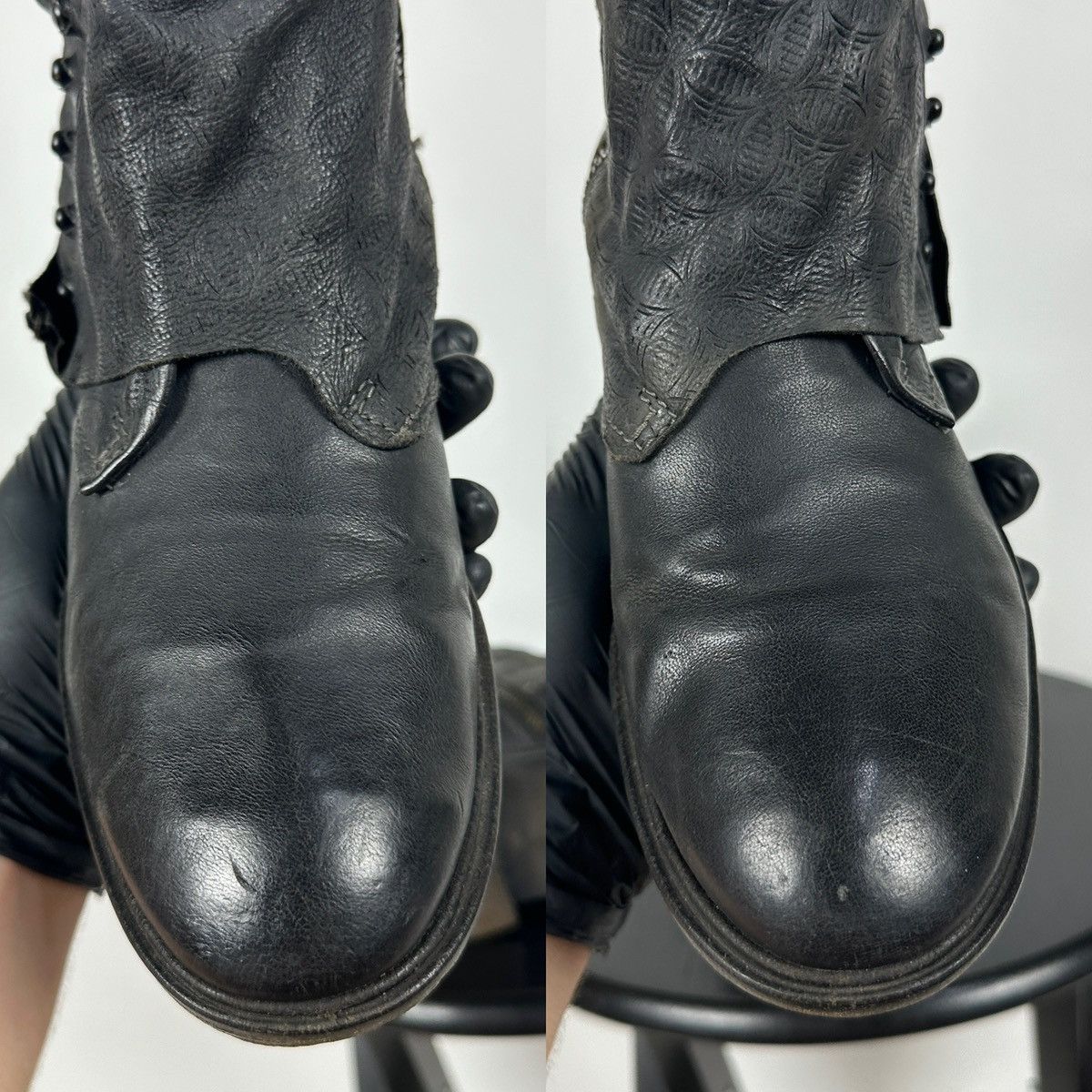 A.S.98 A.S.98. Airstep Black Leather Biker Gothic Ankle Boots Size US 9 / IT 39 - 20 Thumbnail