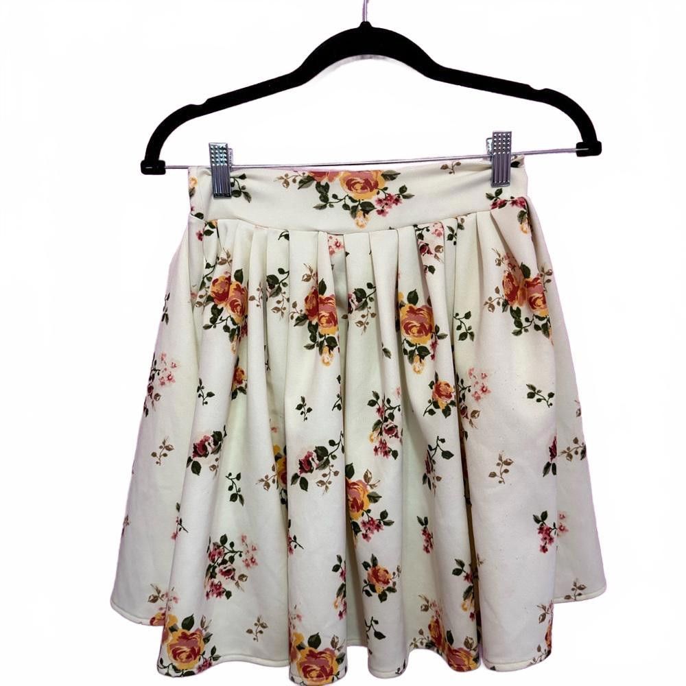 Designer Floral Print A-Line Skirt Size 28" / US 6 / IT 42 - 1 Thumbnail