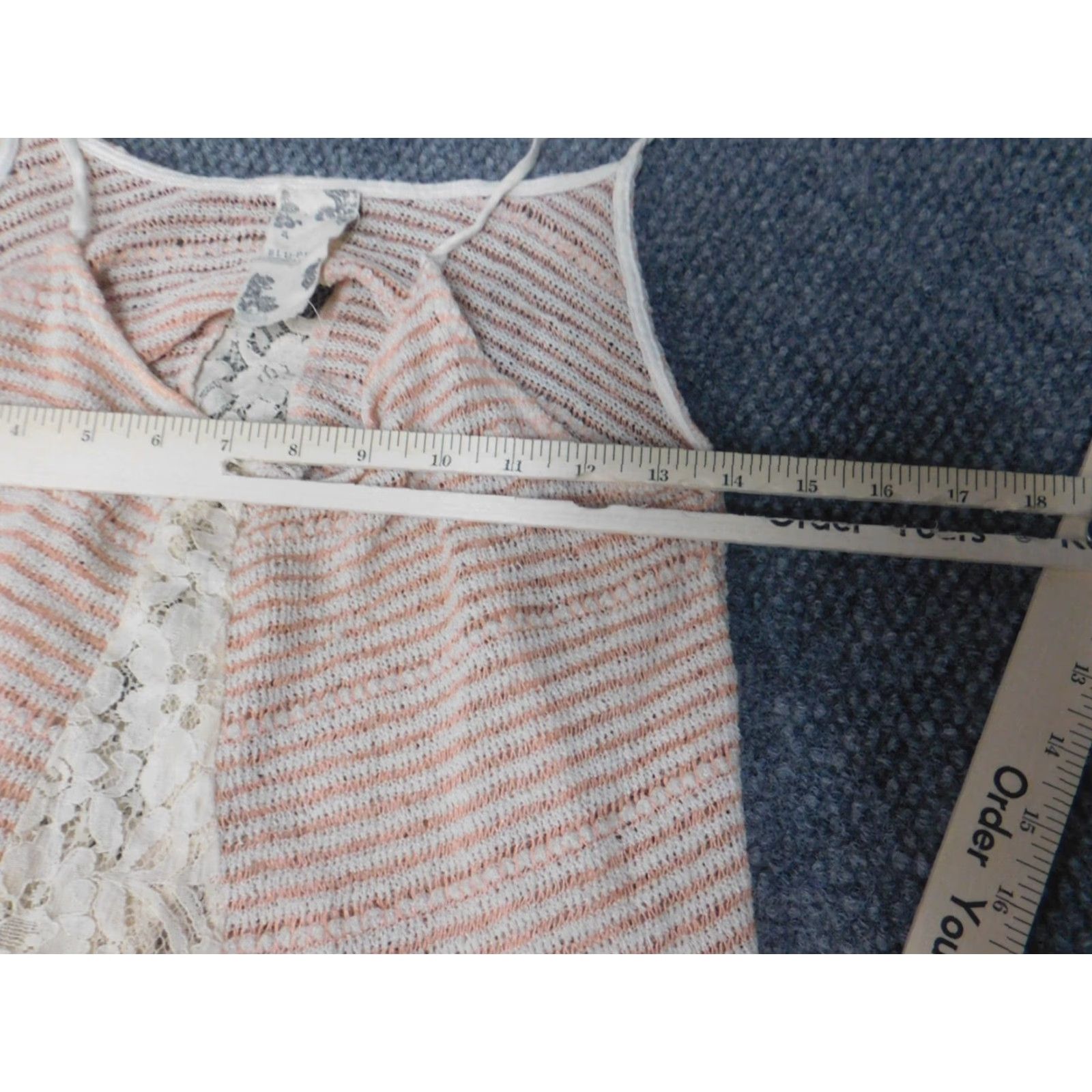 Vintage Blu Pepper Blouse Womens M Pink Striped Pullover Collared Polyester Down Button Casual Style Classic Size M / US 6-8 / IT 42-44 - 6 Thumbnail