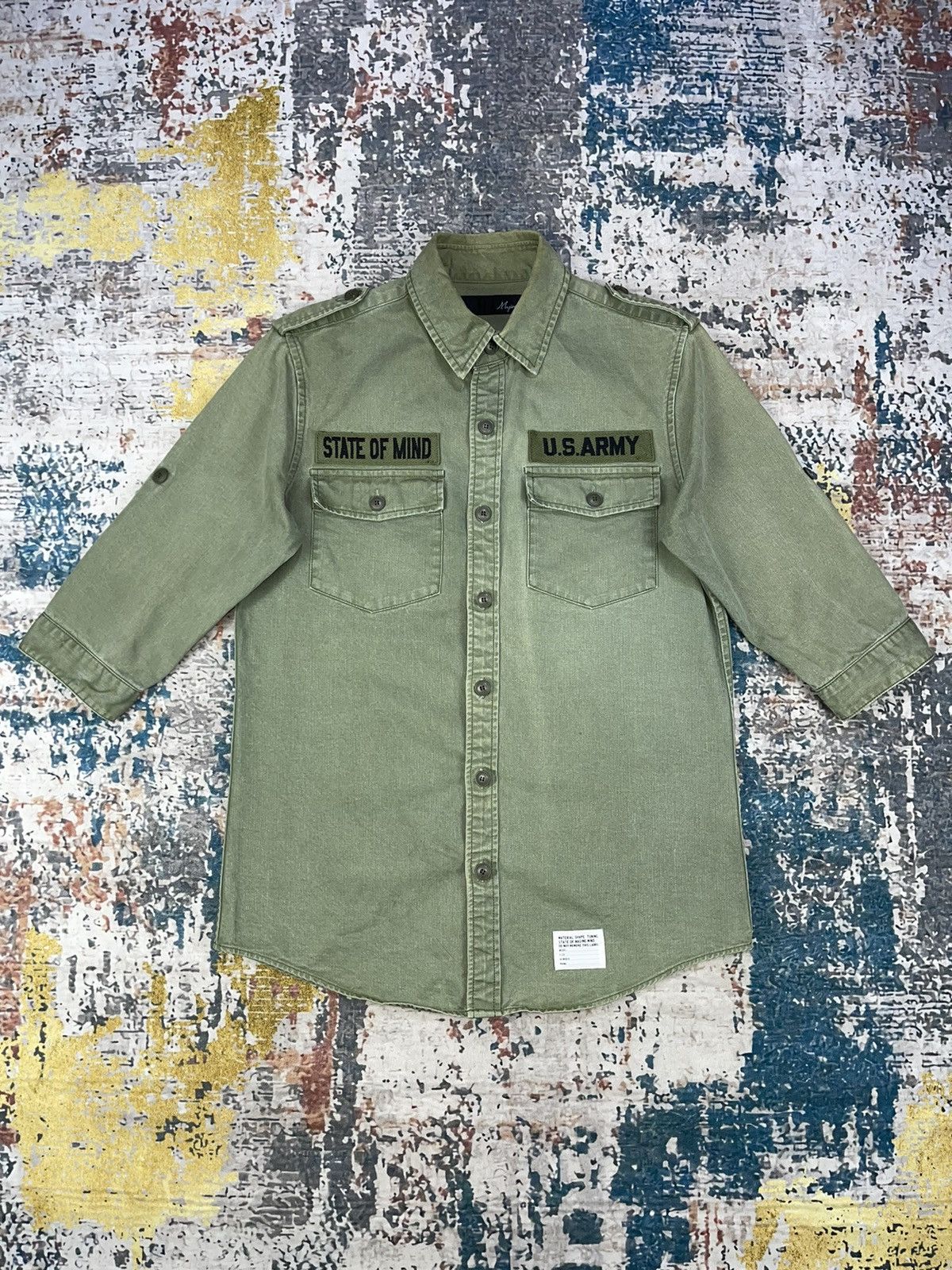 Vintage Magine Japan U.S Army Quarter Sleeve Workshirt Size US XS / EU 42 / 0 - 1 Thumbnail