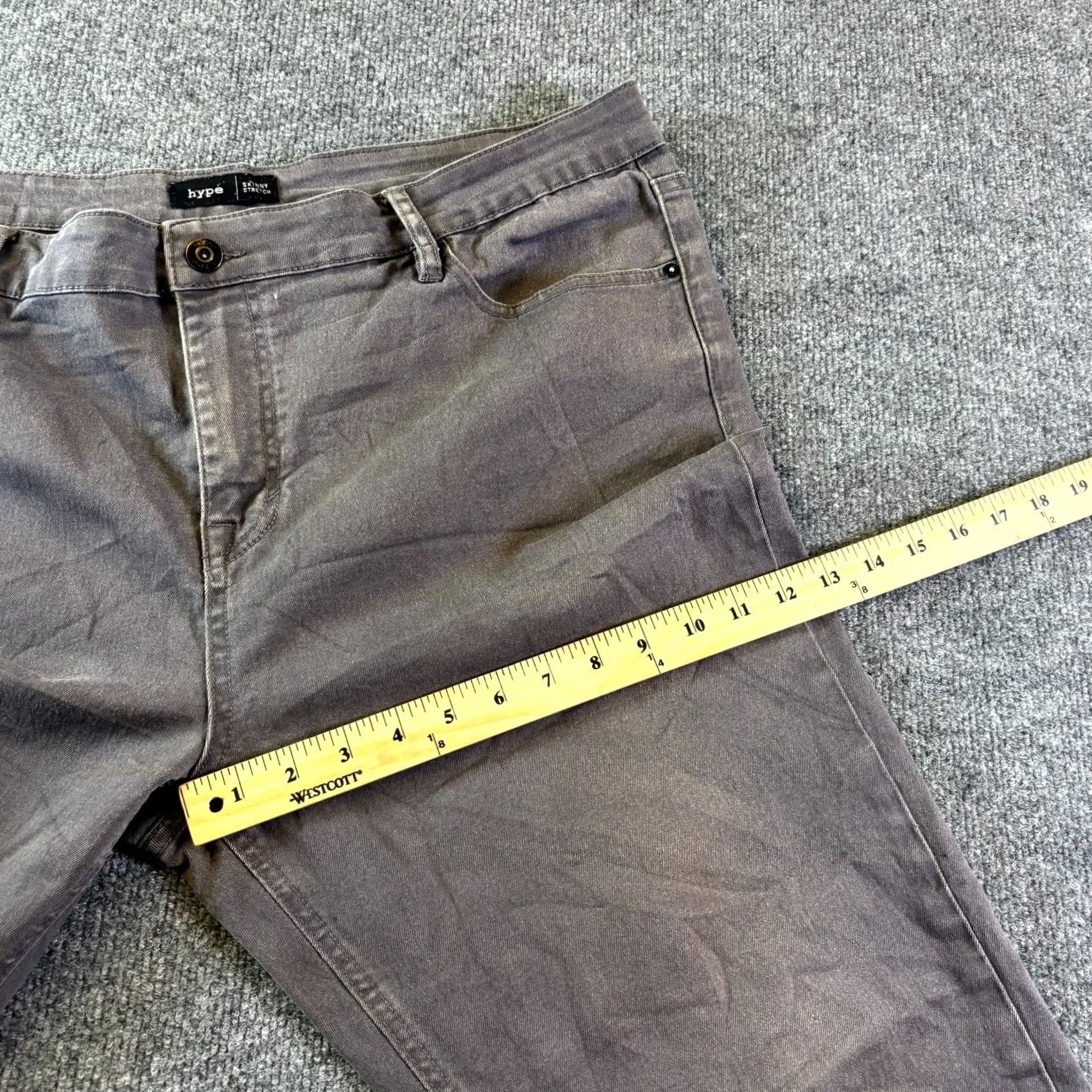 Vintage Hype Jeans Mens 40x30 Gray Denim Dark Wash Skinny Leg Stretch Streetwear Skater Jeans Size US 40 / EU 56 - 5 Thumbnail
