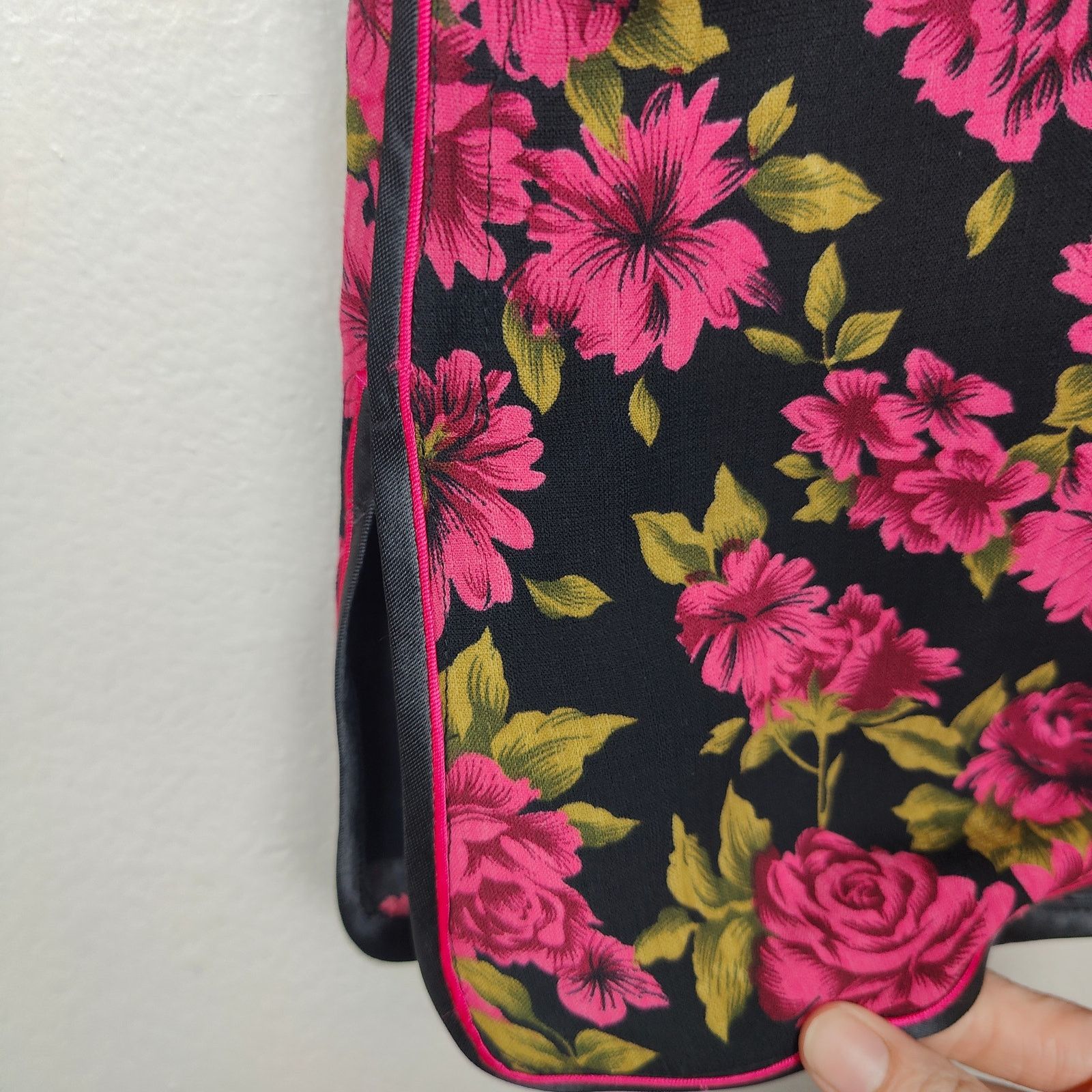Other Shanghai Brand Top Womens Medium Black Pink Floral Silk Size M / US 6-8 / IT 42-44 - 3 Thumbnail