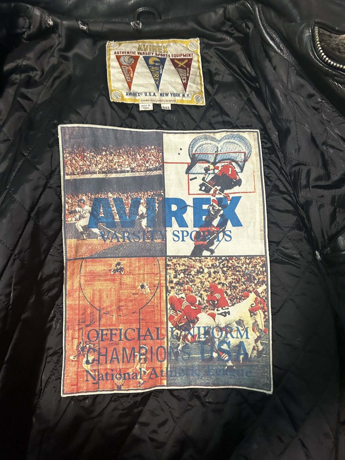 Avirex 80s Avirex Varity Leather Jacket Size US XXL / EU 58 / 5 - 4 Thumbnail