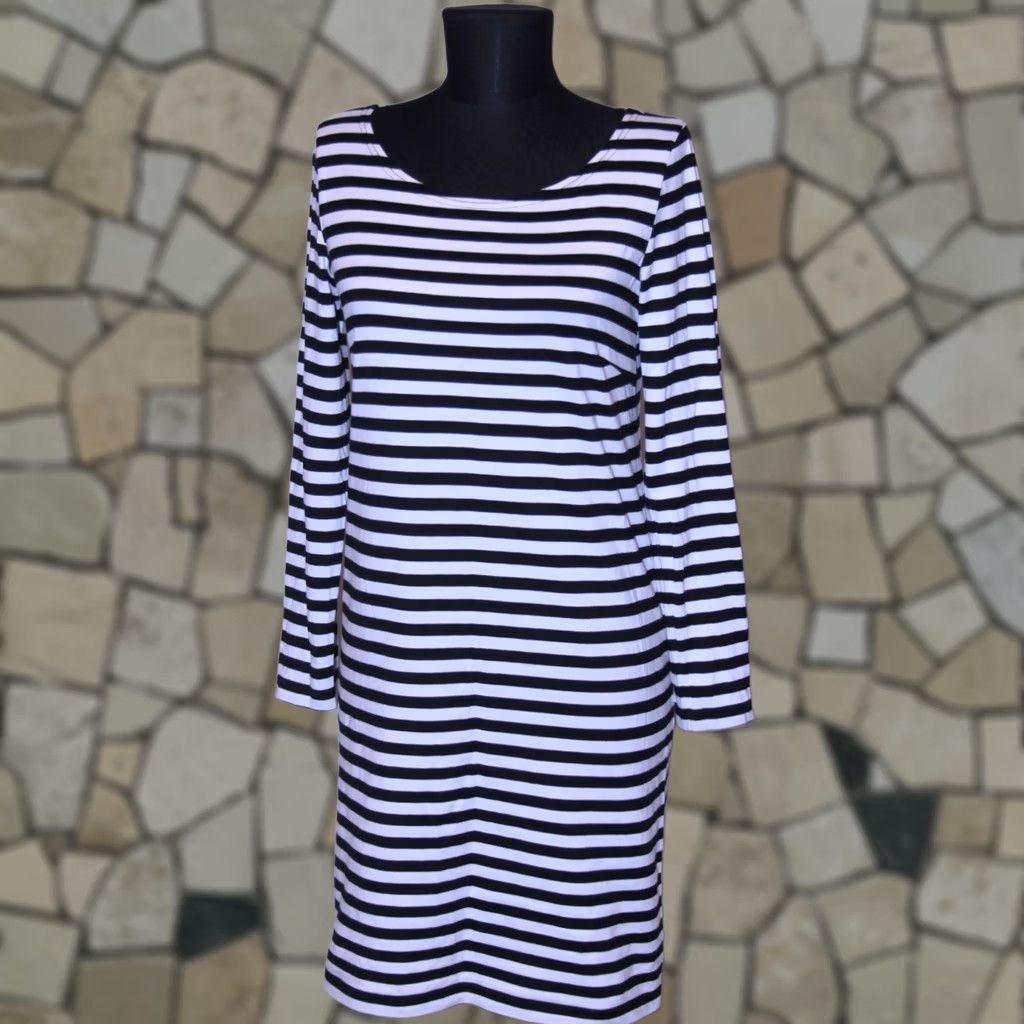 Marimekko Marimekko Dress Womens XS Striped Black White A-Line Knee Length Multicoloured Pattern 90s Event Womens Size XS / US 0-2 / IT 36-38 - 1 Thumbnail