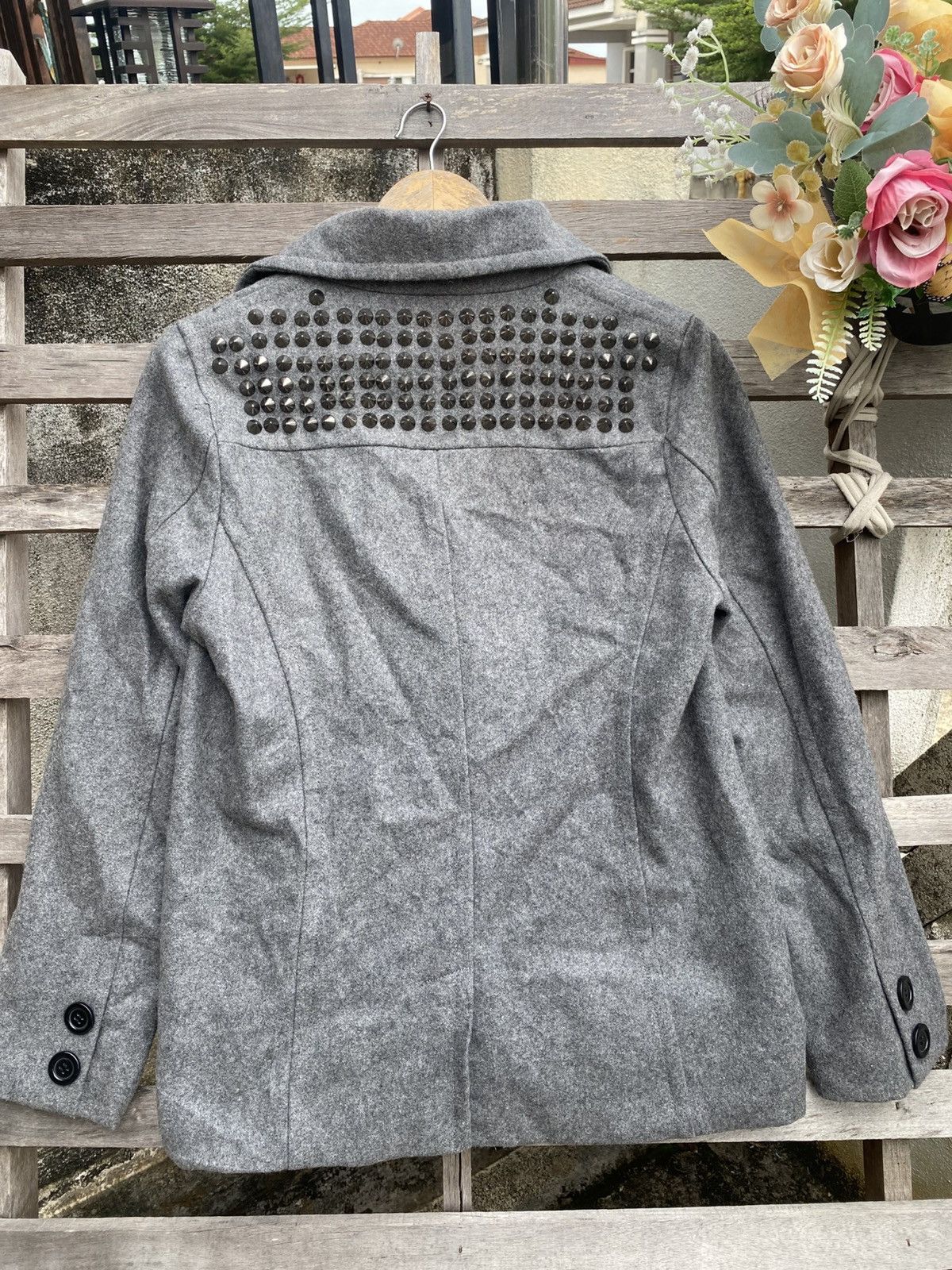 Japanese Brand × Vintage Wool-Blend Double-Breasted Peacoat Jacket - Studded Pocket Size S / US 4 / IT 40 - 8 Thumbnail