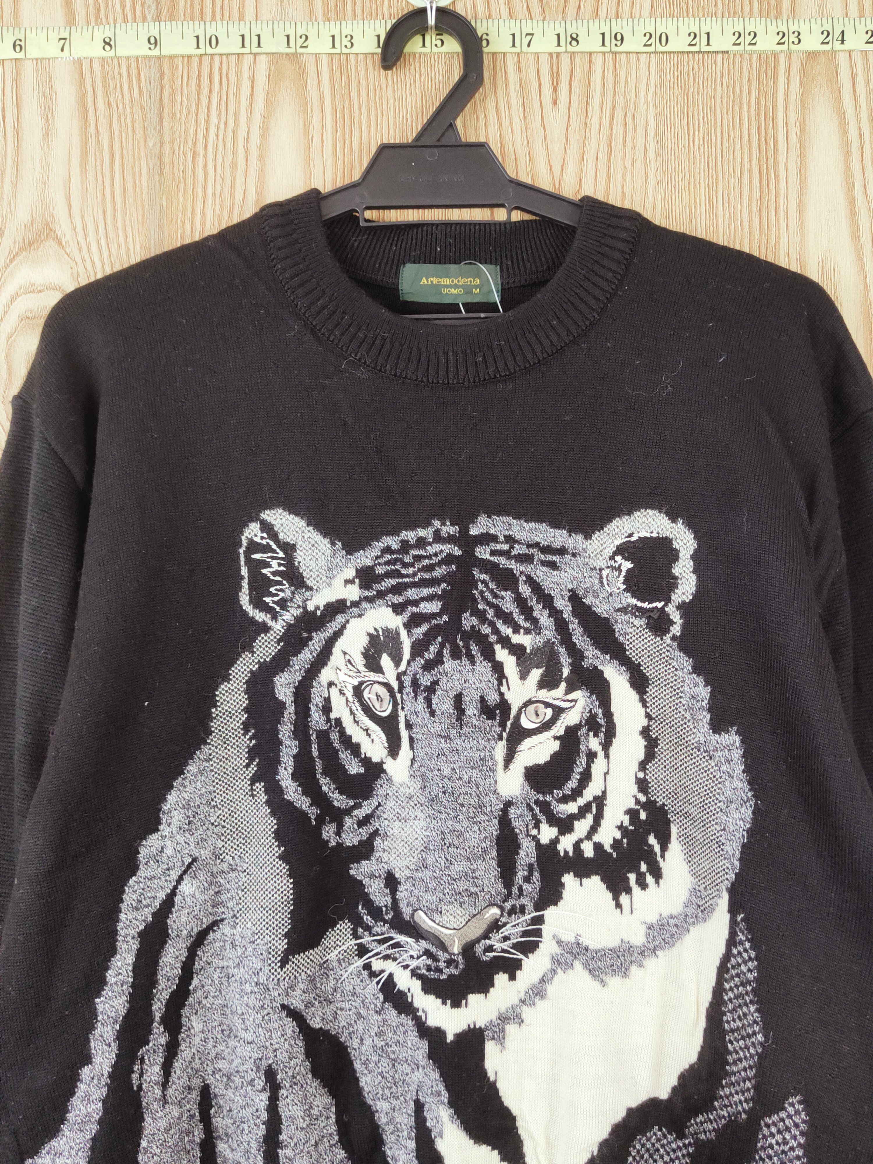 Vintage D Artemodena Black Tiger Knitwear Sweatshirts #W677 Size US M / EU 48-50 / 2 - 2 Thumbnail