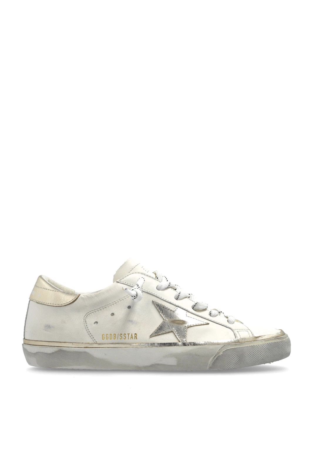 GOLDEN GOOSE Super-Star Women's Wht/Gld Lthr Snkrs New