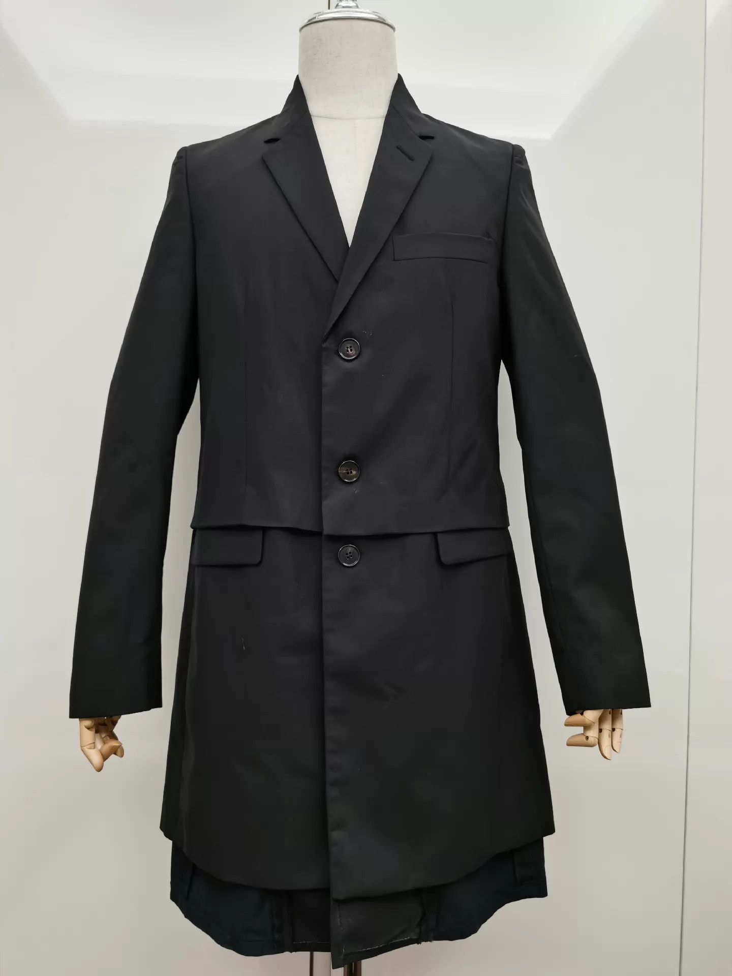 Maison Margiela MM Color-Blocked Long Blazer (Cuffs Mended, Wormholes) Used Size US S / EU 44-46 / 1 - 1 Thumbnail