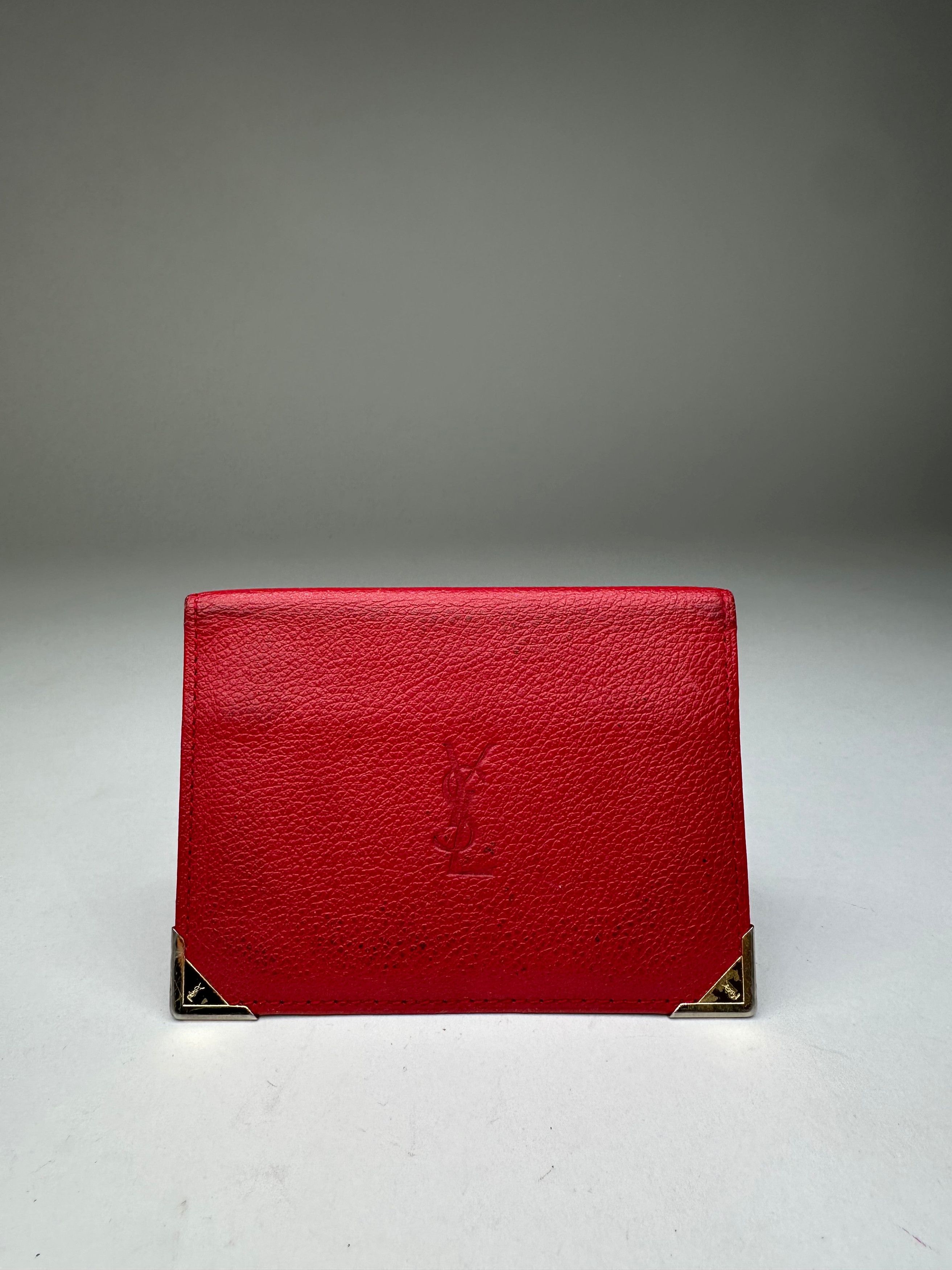 Yves Saint Laurent Vintage Bifold Cardholder Leather Red Size ONE SIZE - 1 Thumbnail