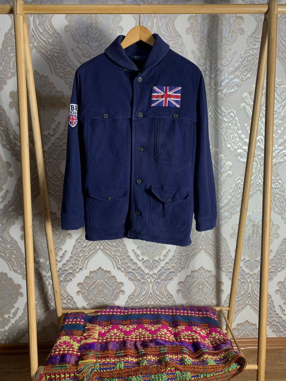Pre-owned Polo Ralph Lauren X Vintage Very Polo Ralph Laurent Great British Cardigan Y2k 90's In Blue