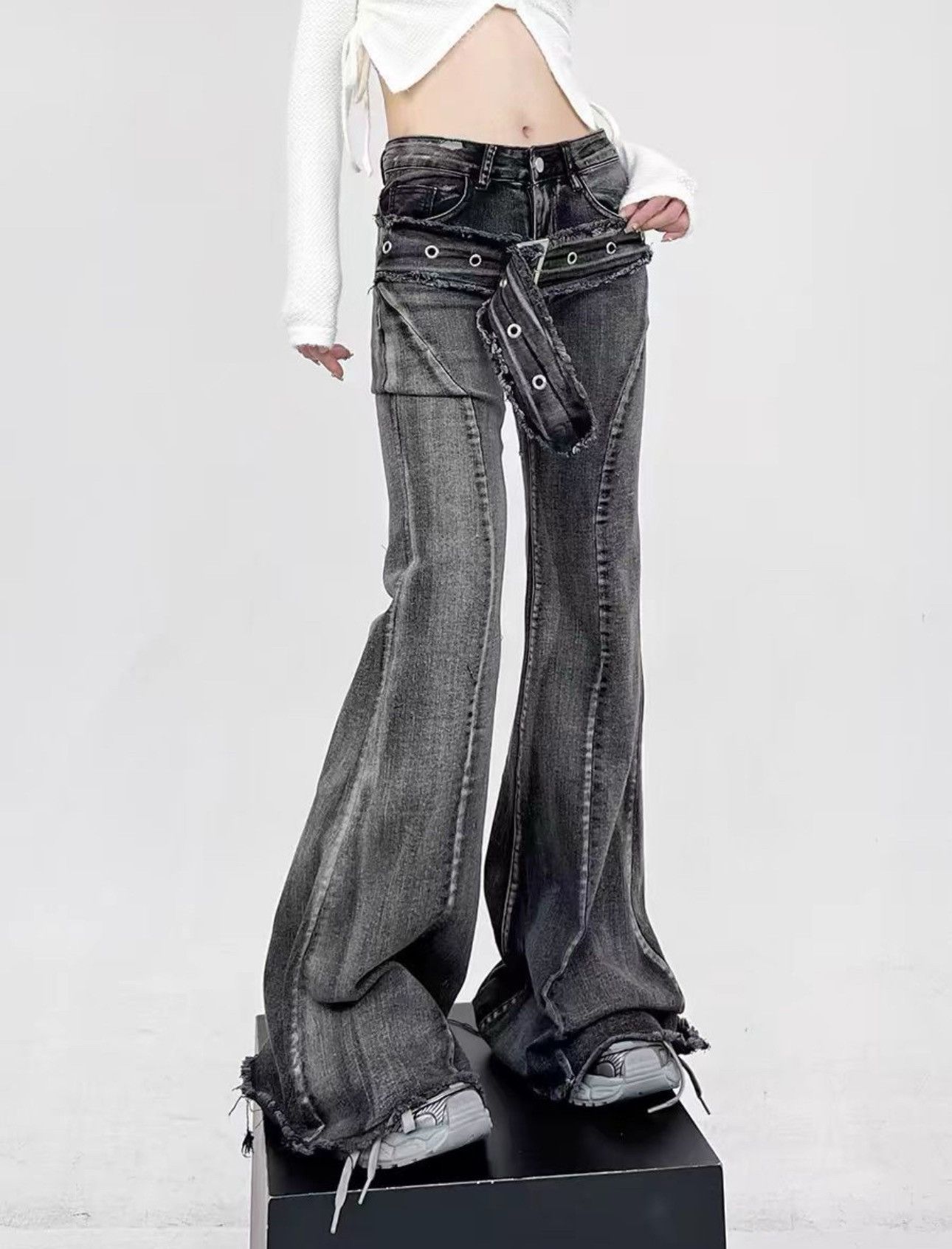 Japanese Brand Streetwear Flare Retro Vintage Style Design Jeans Size 30" / US 8 / IT 44 - 2 Thumbnail