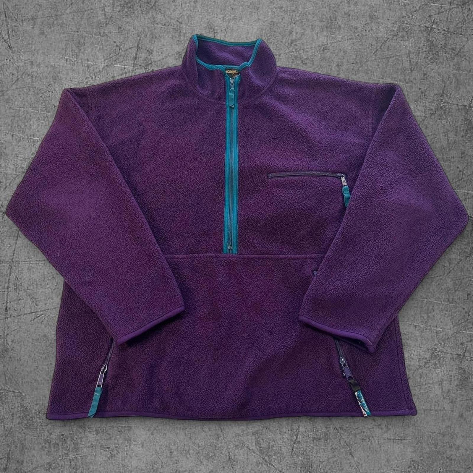 Eddie Bauer Vintage 90s Eddie Bauer Purple 1/2 Zip Fleece Size US M / EU 48-50 / 2 - 1 Thumbnail
