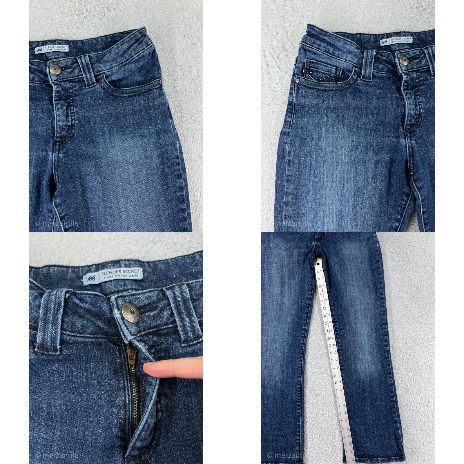 Lee Lee Jeans Women 8 Blue Denim Bootcut Cotton Blend Stretch Low-Rise Slender Vintage: No Size 30" / US 8 / IT 44 - 8 Thumbnail