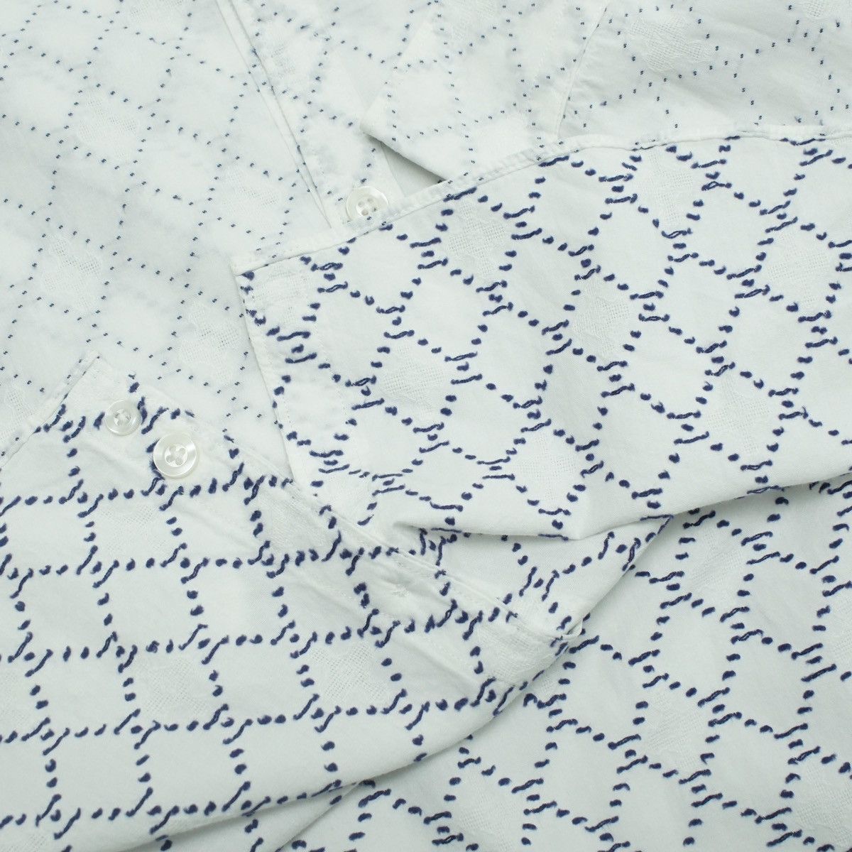 Takeo Kikuchi *NoTariff Takeo Kikuchi Stitch Pattern LS Shirt Size US L / EU 52-54 / 3 - 3 Thumbnail