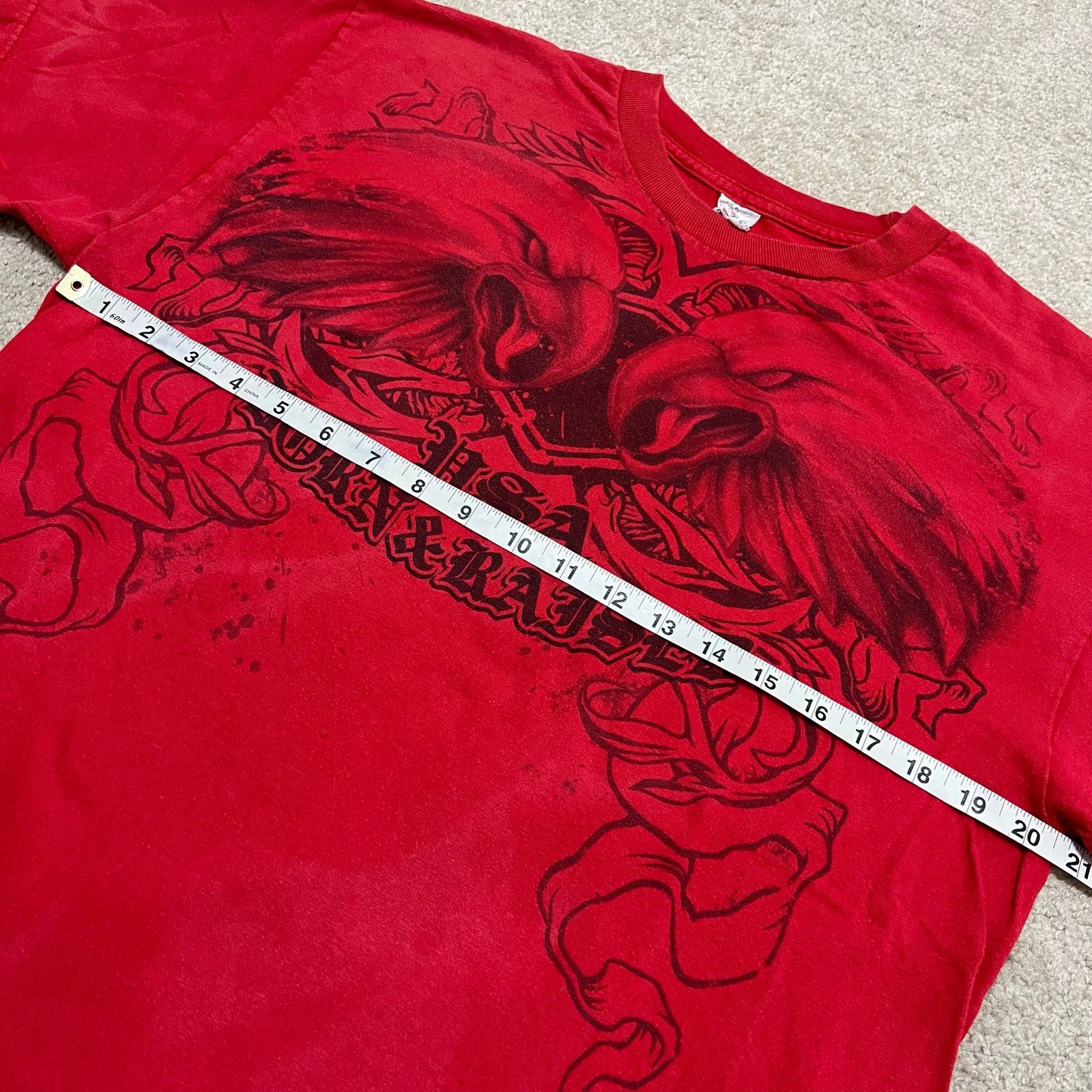 Other Y2K USA Born and Raised Eagle Red/Black Graphic Shirt Large Size US L / EU 52-54 / 3 - 6 Thumbnail