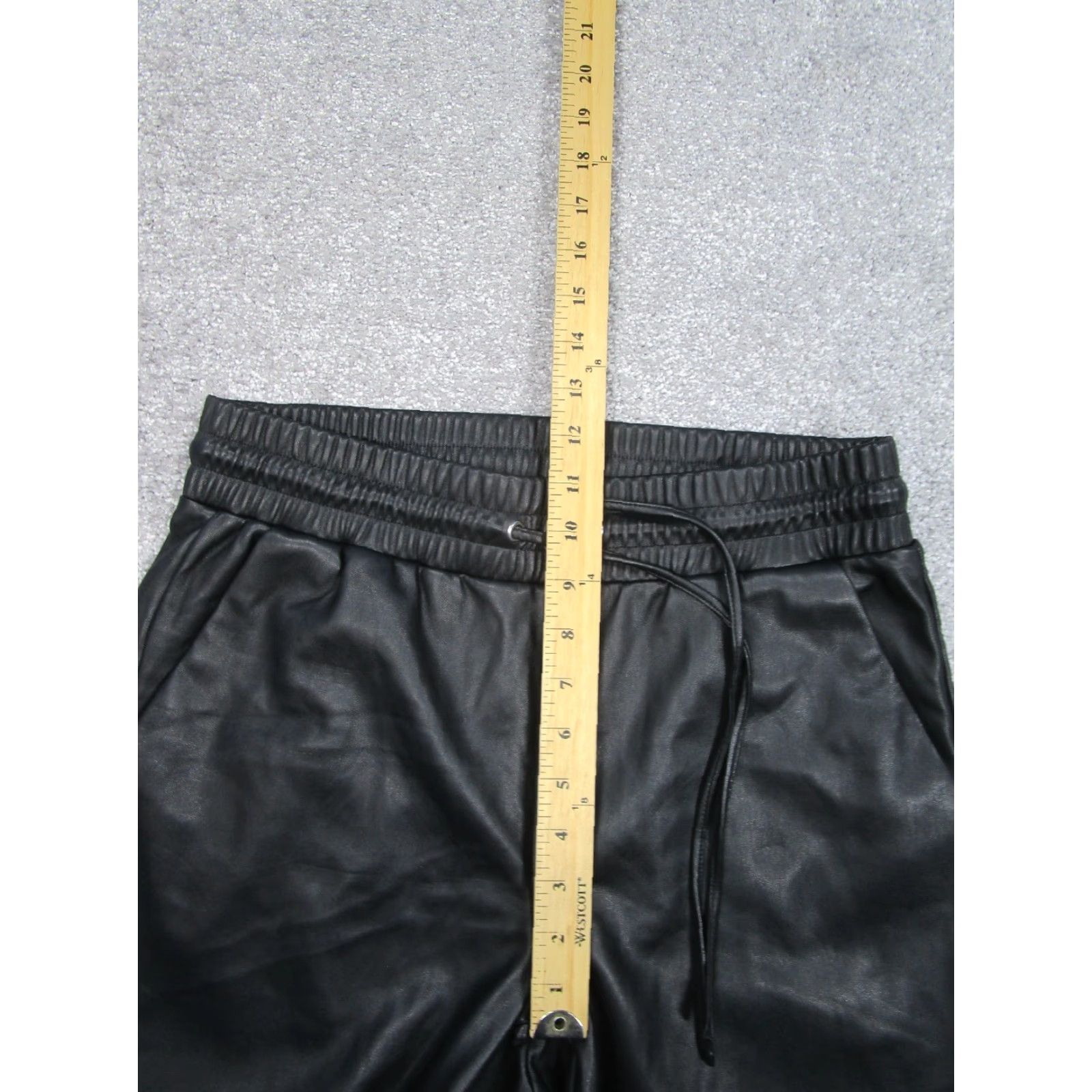 Loft Loft Pants M Tall Black Faux Leather Drawstring Tapered Front Flat Dress Pants Womens Size 32" / US 10 / IT 46 - 5 Thumbnail