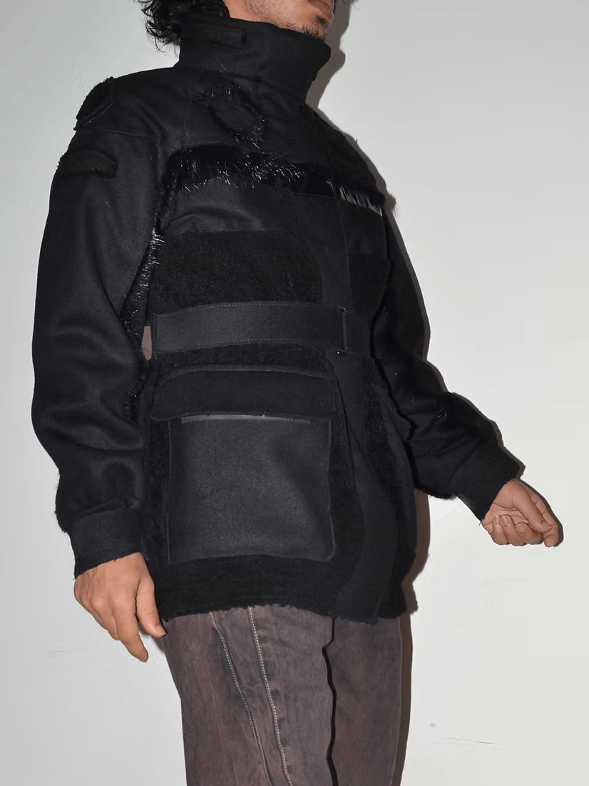 Prada FW2007 Mixed Media Military Jacket Size US M / EU 48-50 / 2 - 4 Thumbnail