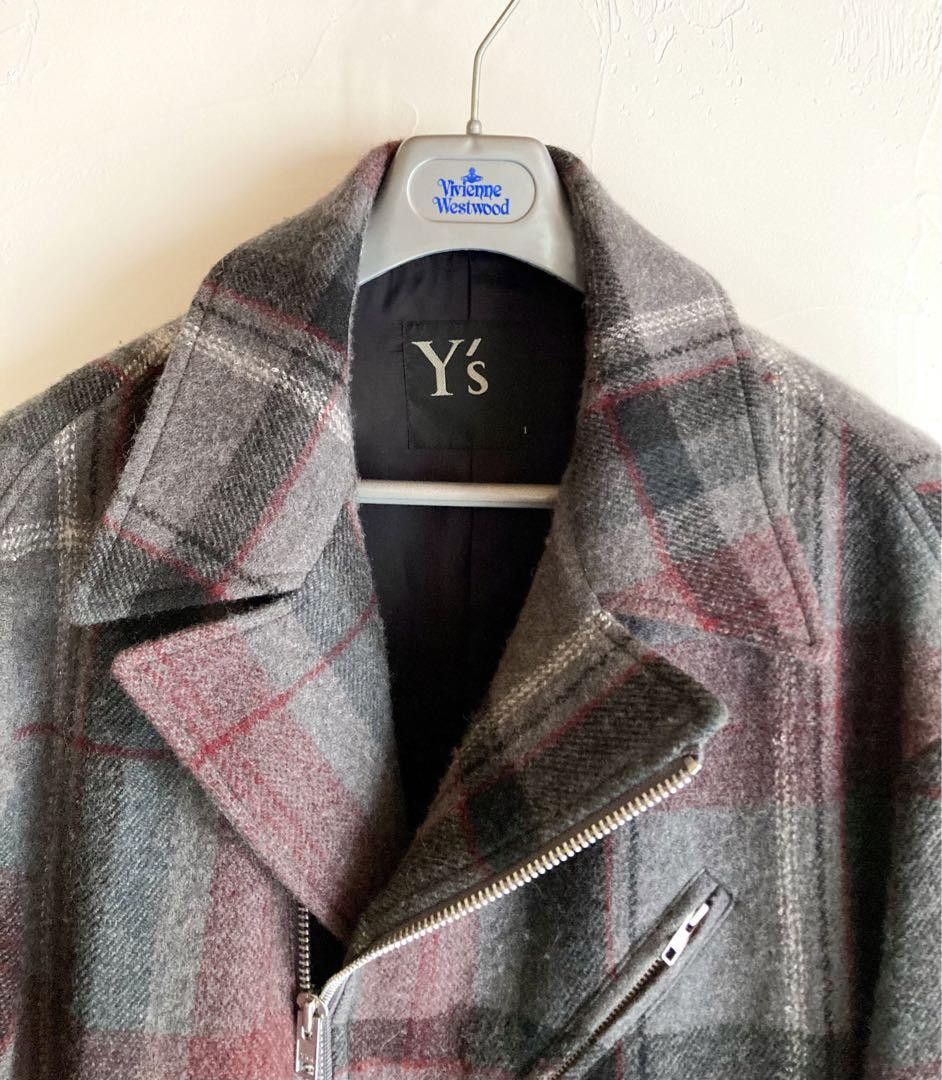Yohji Yamamoto Y's yohji yamamoto wool check riders jacket Size US S / EU 44-46 / 1 - 3 Thumbnail