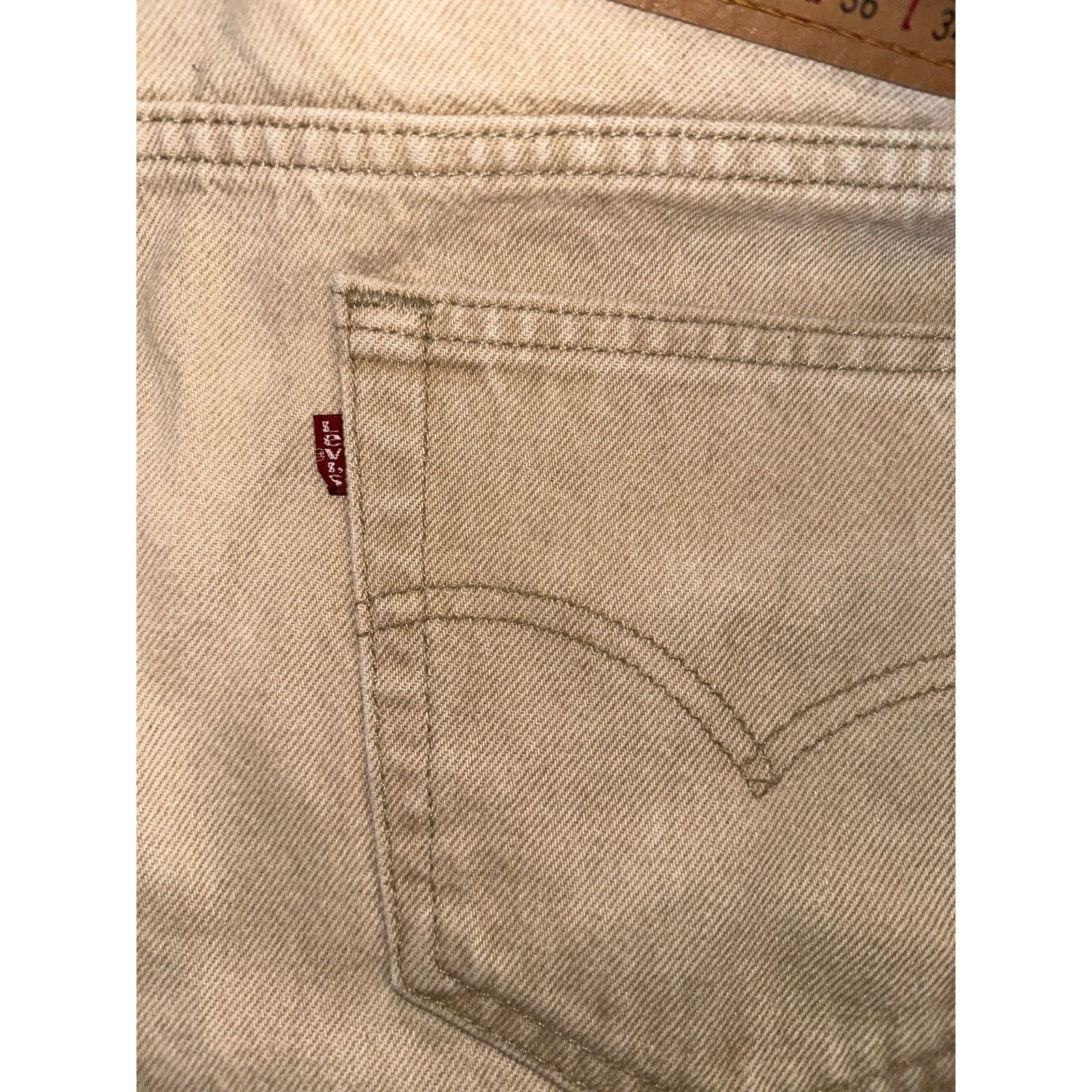Carhartt Levi’s Relaxed Fit Jeans 36x34 USA Made Beige Tan Red Tab Size US 36 / EU 52 - 4 Thumbnail