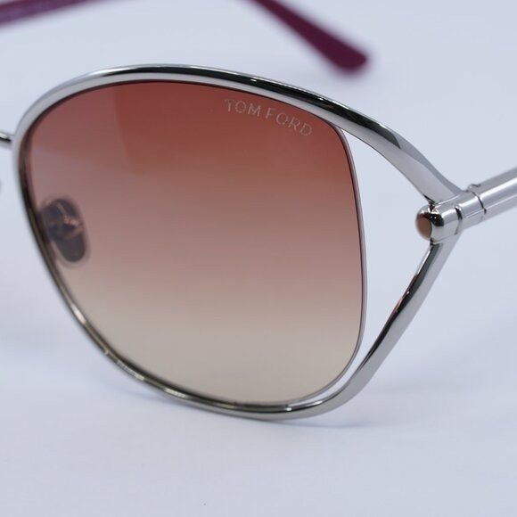 Tom Ford New Tom Ford Marta FT1091 16T Sunglasses - Shiny Palladium Size ONE SIZE - 4 Thumbnail