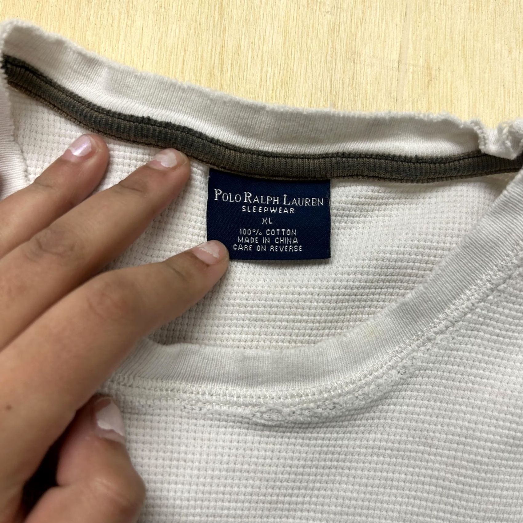 Polo Ralph Lauren Polo Ralph Lauren Pajama Top Mens XL White Waffle Knit Sleeveless Sleepwear Size US XL / EU 56 / 4 - 4 Thumbnail