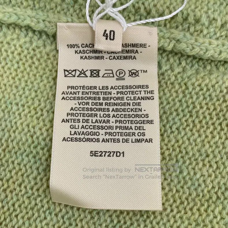 Hermes Hermes 25 light green cashmere lapel long-sleeved knit car Size S / US 4 / IT 40 - 6 Thumbnail