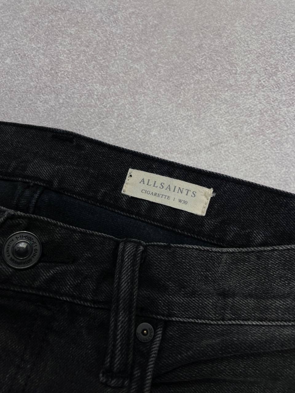 Allsaints × Vintage Vintage Allsaints Cigarette Archival Black Denim Pants Y2K Size US 30 / EU 46 - 5 Thumbnail