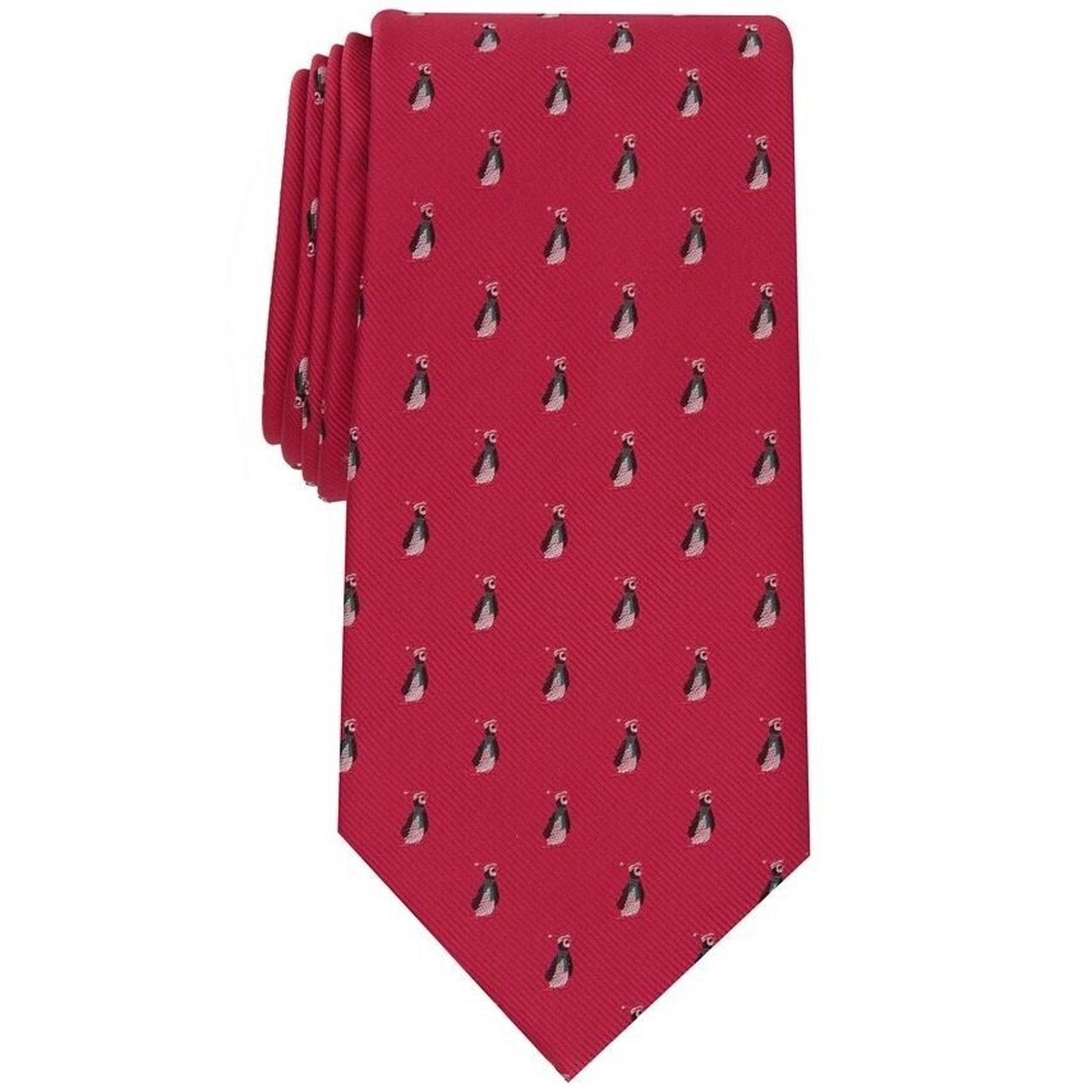 Club Room Club Room Men's Red Penguin Printed Festive Classic Tie Size ONE SIZE - 1 Thumbnail