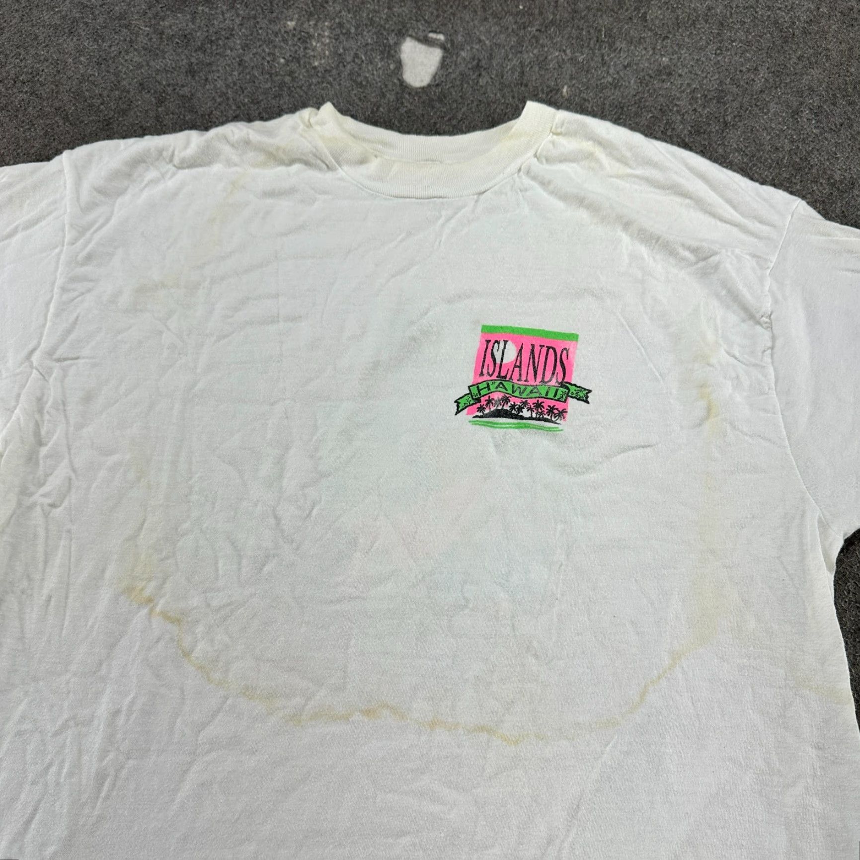 Hanes VINTAGE Islands Hawaii Shirt Mens XL White Gecko Brand Surf Summer Surf USA 90s Shirt Size US XL / EU 56 / 4 - 7 Thumbnail