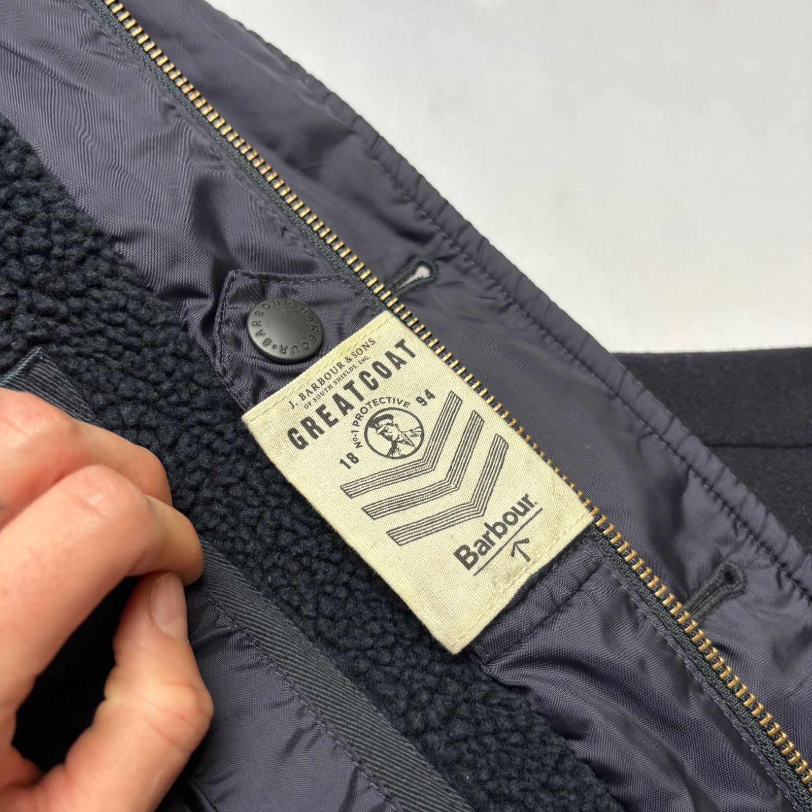 Barbour × J.Crew $449 Barbour Barkston Great Coat Jacket Men's Medium Wool Size US M / EU 48-50 / 2 - 7 Thumbnail