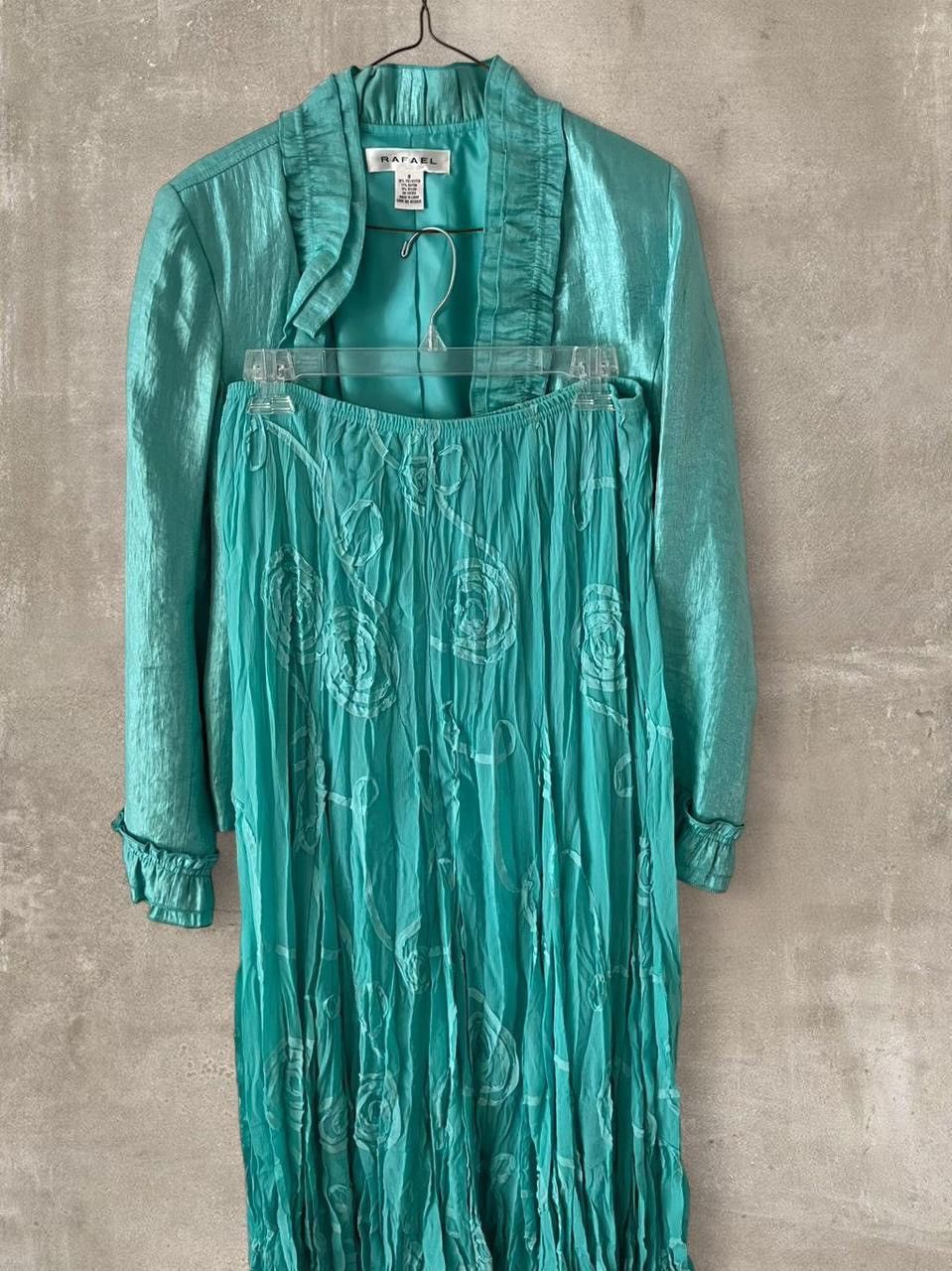 Other Rafaella Teal 4 Piece Outfit Set Jacket Skirt Tank Top Size M / US 6-8 / IT 42-44 - 7 Thumbnail