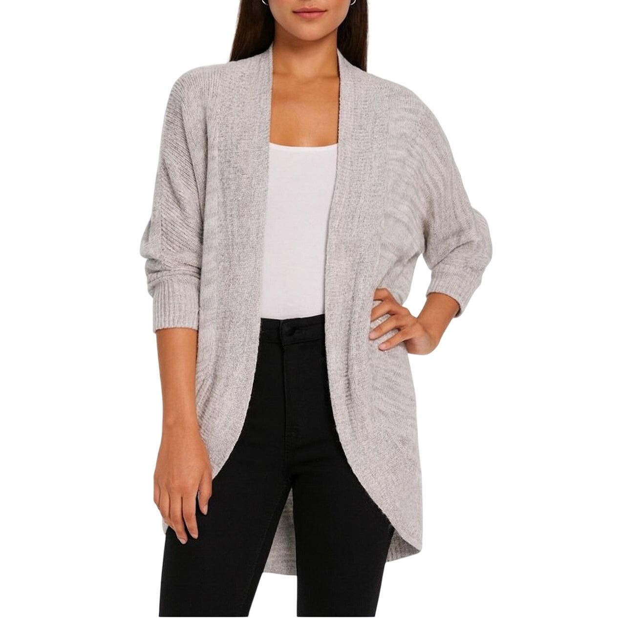 Other Francesca’s Gray Marled Chunky Knit Cardigan Sweater Small Size S / US 4 / IT 40 - 1 Thumbnail