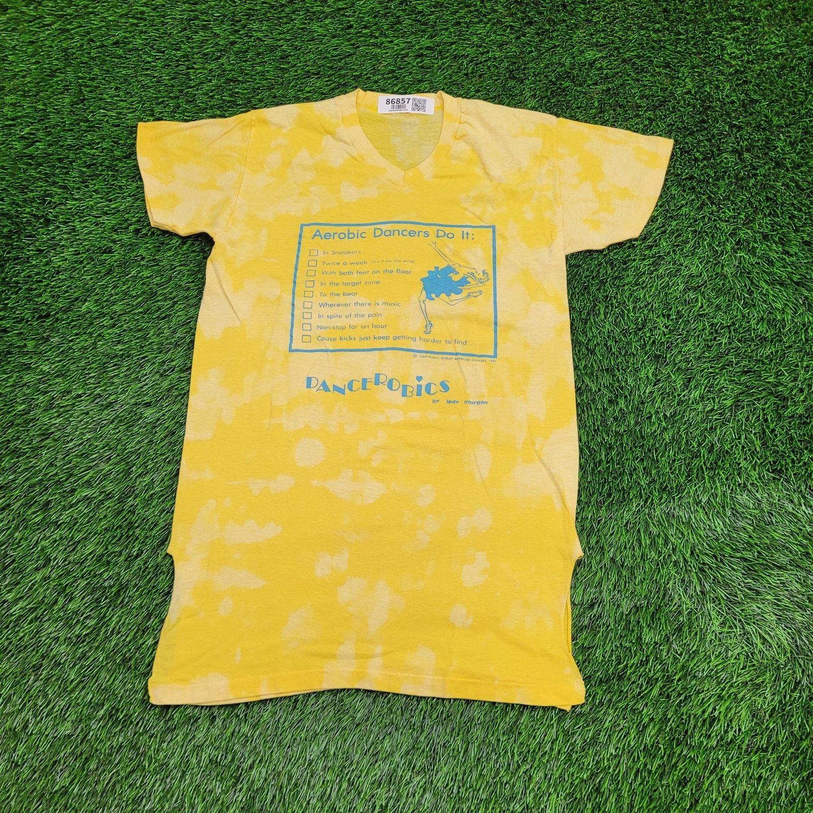 Vintage VTG 1981 Funny Dancerobics Aerobics T-Shirt Dress Womens S Size M / US 6-8 / IT 42-44 - 1 Thumbnail