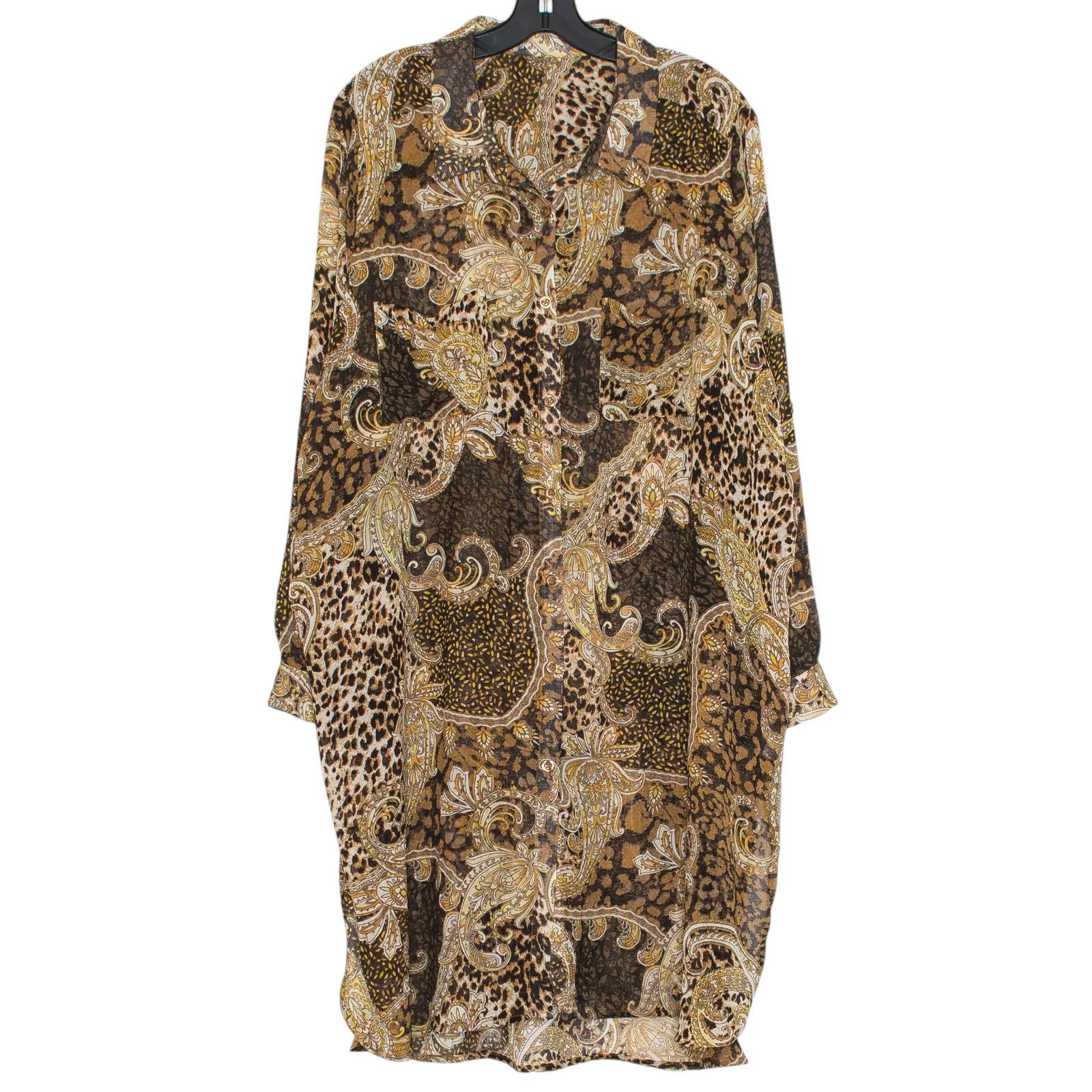 Other Jessica London Shirt Dress Sheer Animal Paisley Brown 24W Size 4XL / US 24-26 - 1 Thumbnail