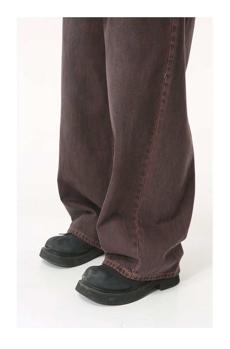 Japanese Brand Simple washed distressed basic straight loose purple jeans Size US 32 / EU 48 - 5 Thumbnail