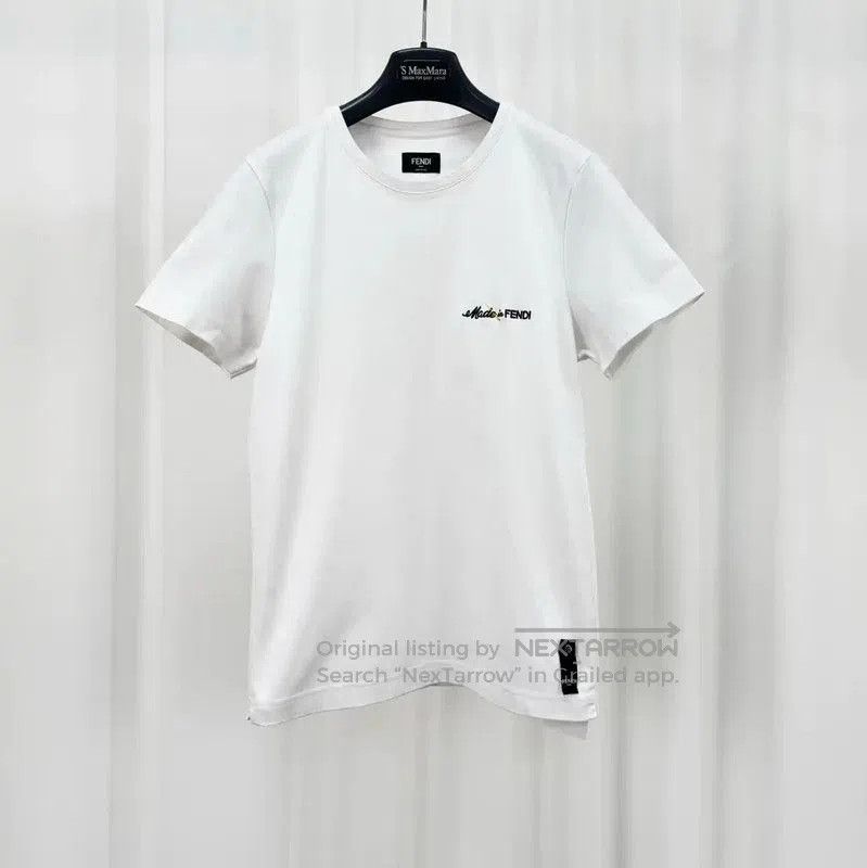 Fendi Fendi White Cotton Embroidered Logo T-Shirt . Size XS / US 0-2 / IT 36-38 - 1 Thumbnail