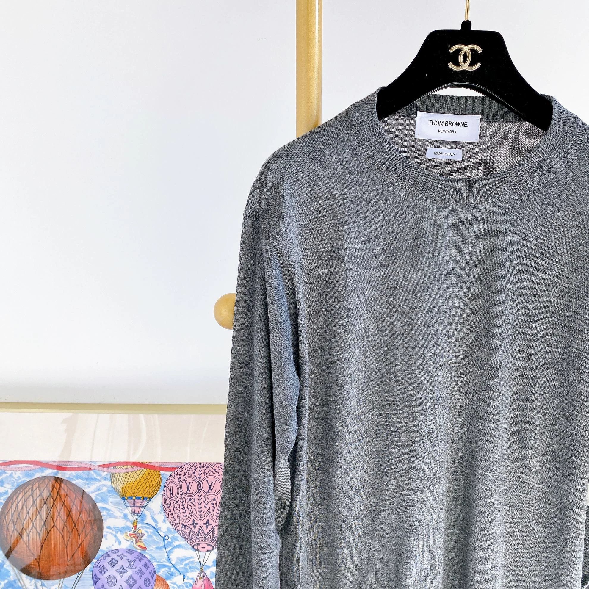 Thom Browne TB Gray Crewneck Knit Sweater US 2 Pre-owned Size XS / US 0-2 / IT 36-38 - 3 Thumbnail