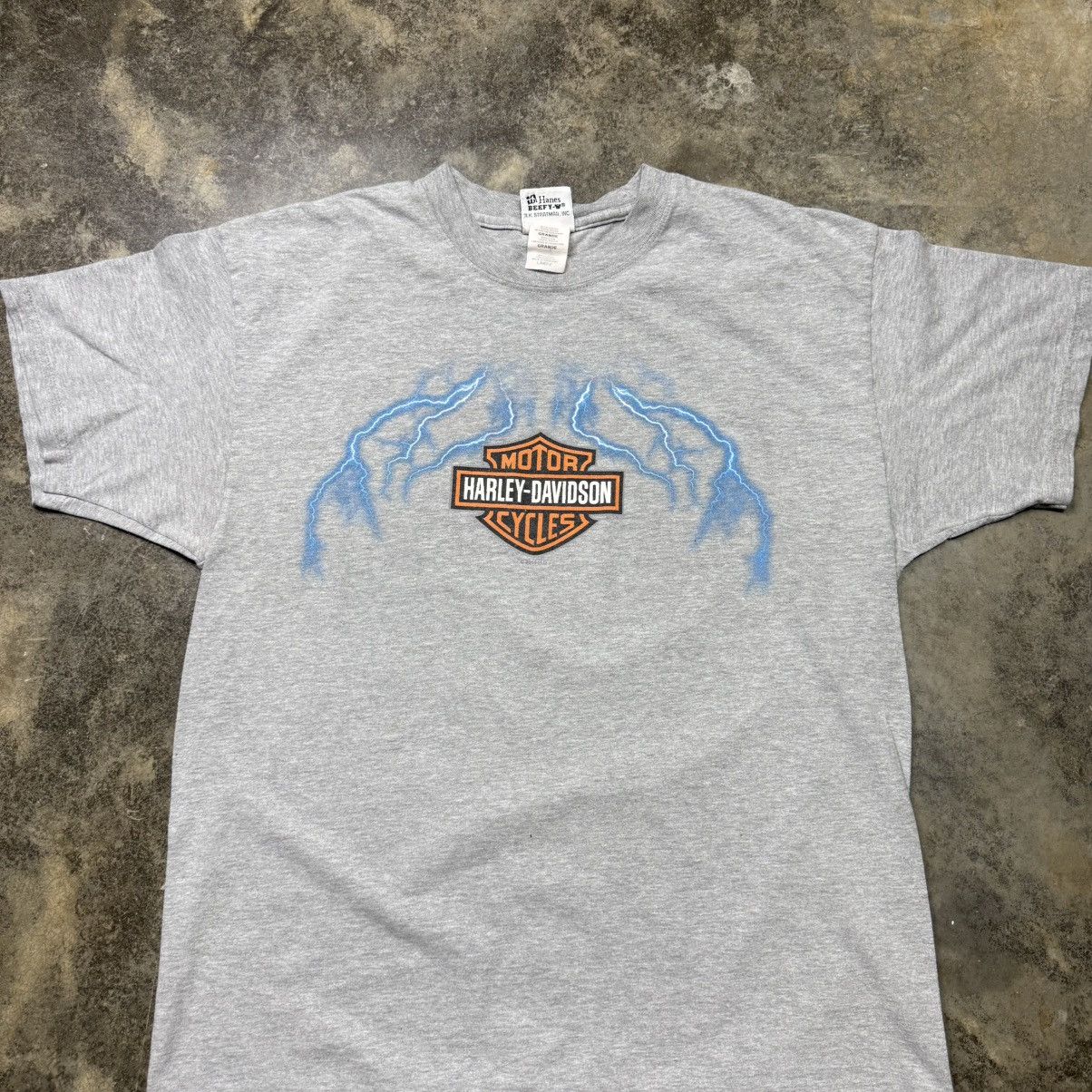 Harley Davidson vintage harley davidson lightning baggy gray tshirt Size US L / EU 52-54 / 3 - 4 Thumbnail