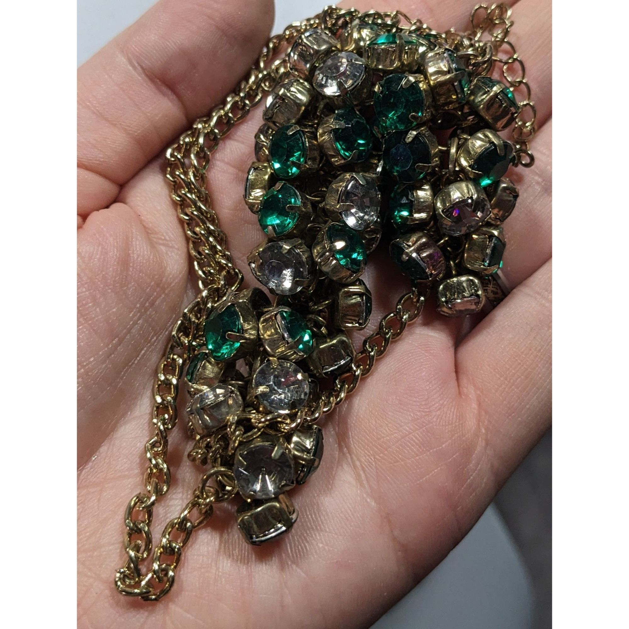 Vera Wang Simply Vera Vera Wang Gold Tone And Green Gemmed Cluster Nec Size ONE SIZE - 3 Thumbnail