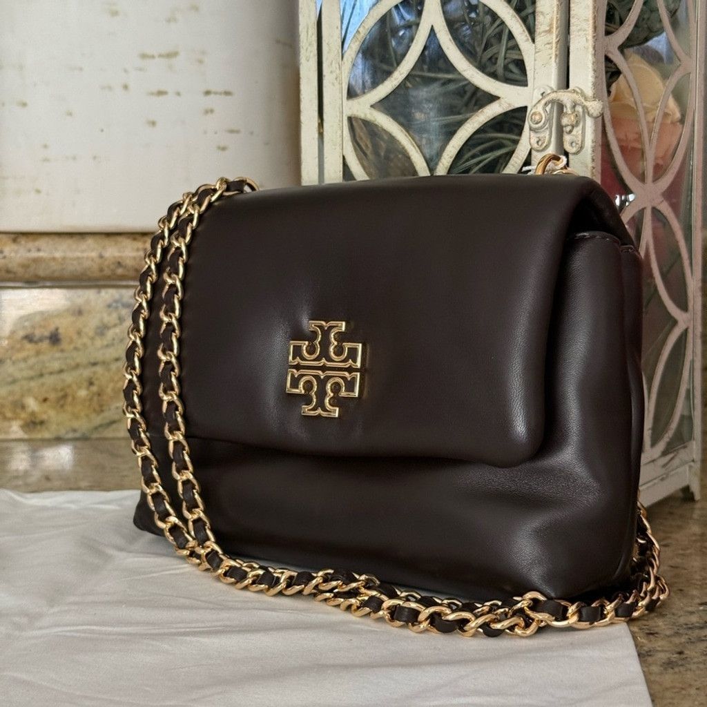 Tory Burch TORY BURCH BRITTEN LEATHER PUFFY ADJUSTABLE SHOULDER BAG Size ONE SIZE - 4 Thumbnail