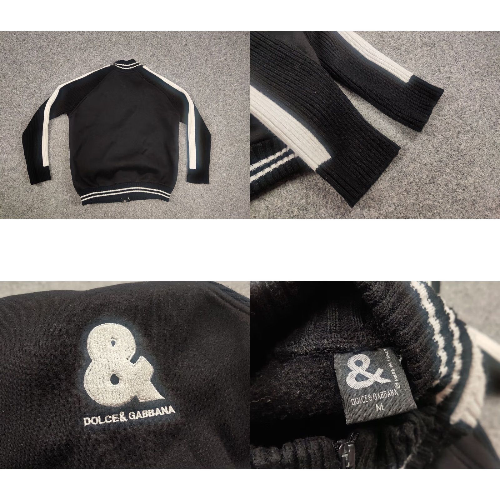 Dolce & Gabbana VINTAGE Dolce&Gabbana Logo Black ribbed Light Jacket Y2K Style Mens M Size US M / EU 48-50 / 2 - 8 Thumbnail