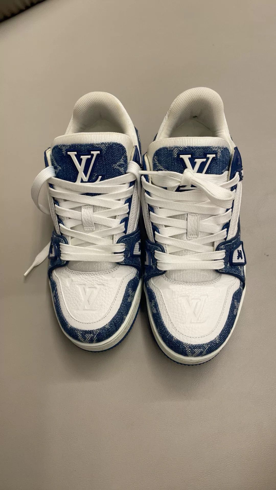 Louis Vuitton LV Trainer White Denim Blue Sneakers Size US 6 / EU 39 - 1 Thumbnail