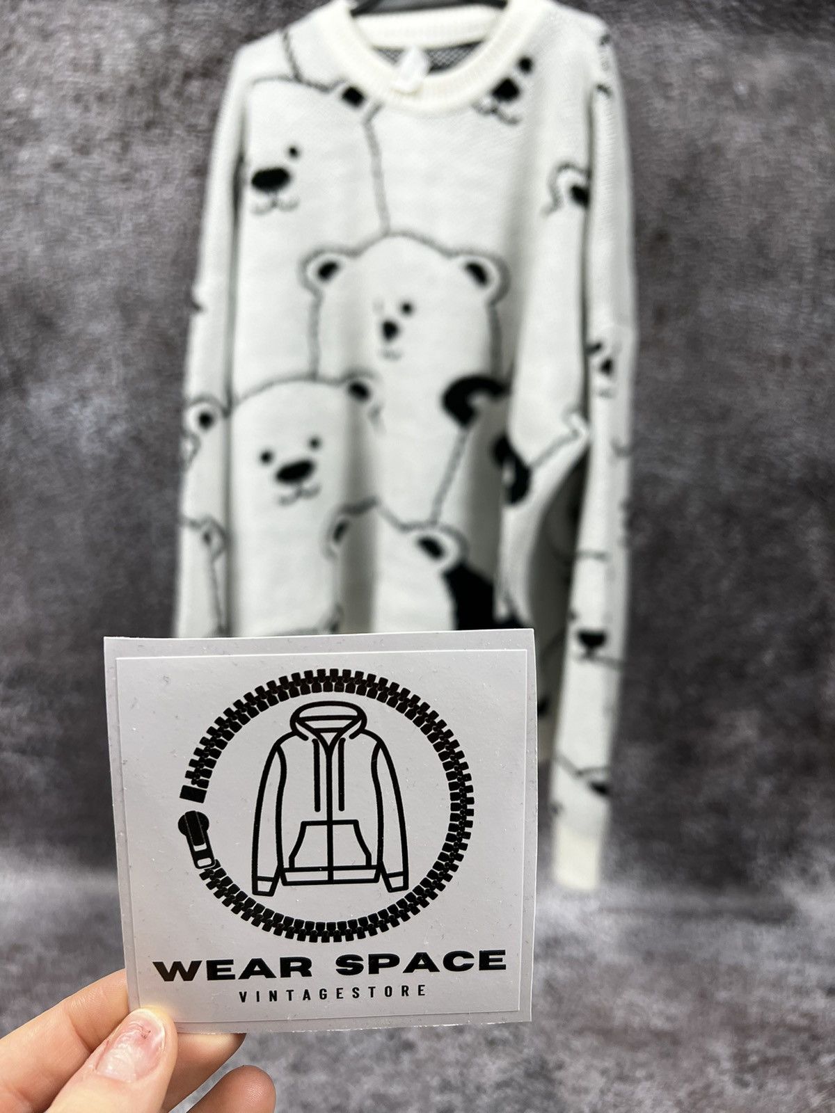 Other Y2K Cool Panda Bear aesthetic knit sweater monogram Size US L / EU 52-54 / 3 - 11 Thumbnail